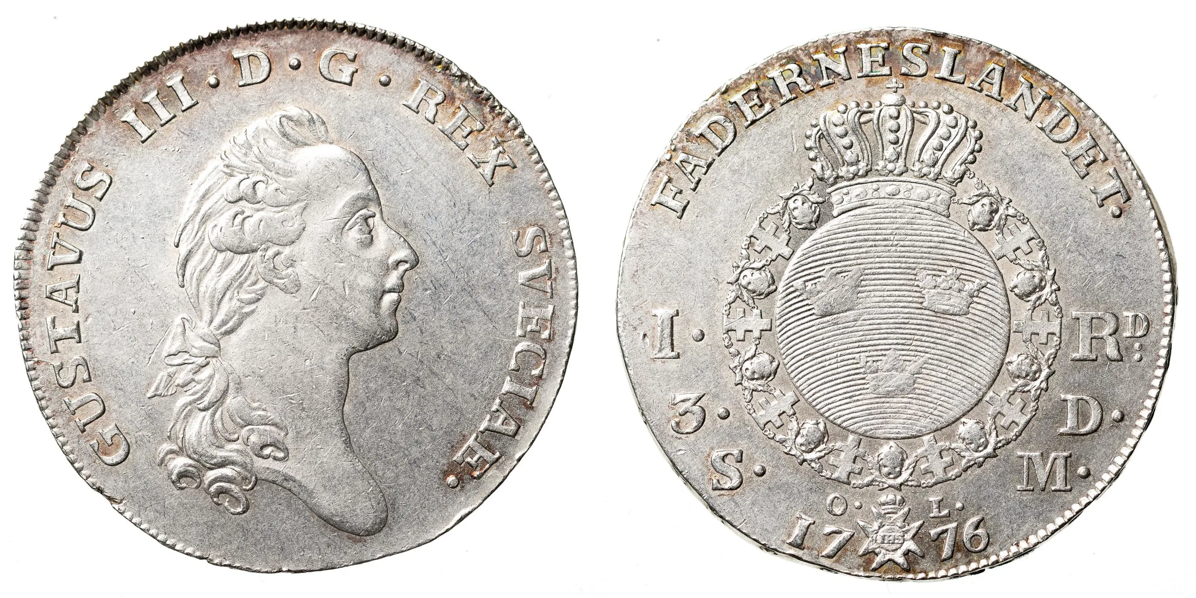 GUSTAV III (1771-1792). Riksdaler 1776