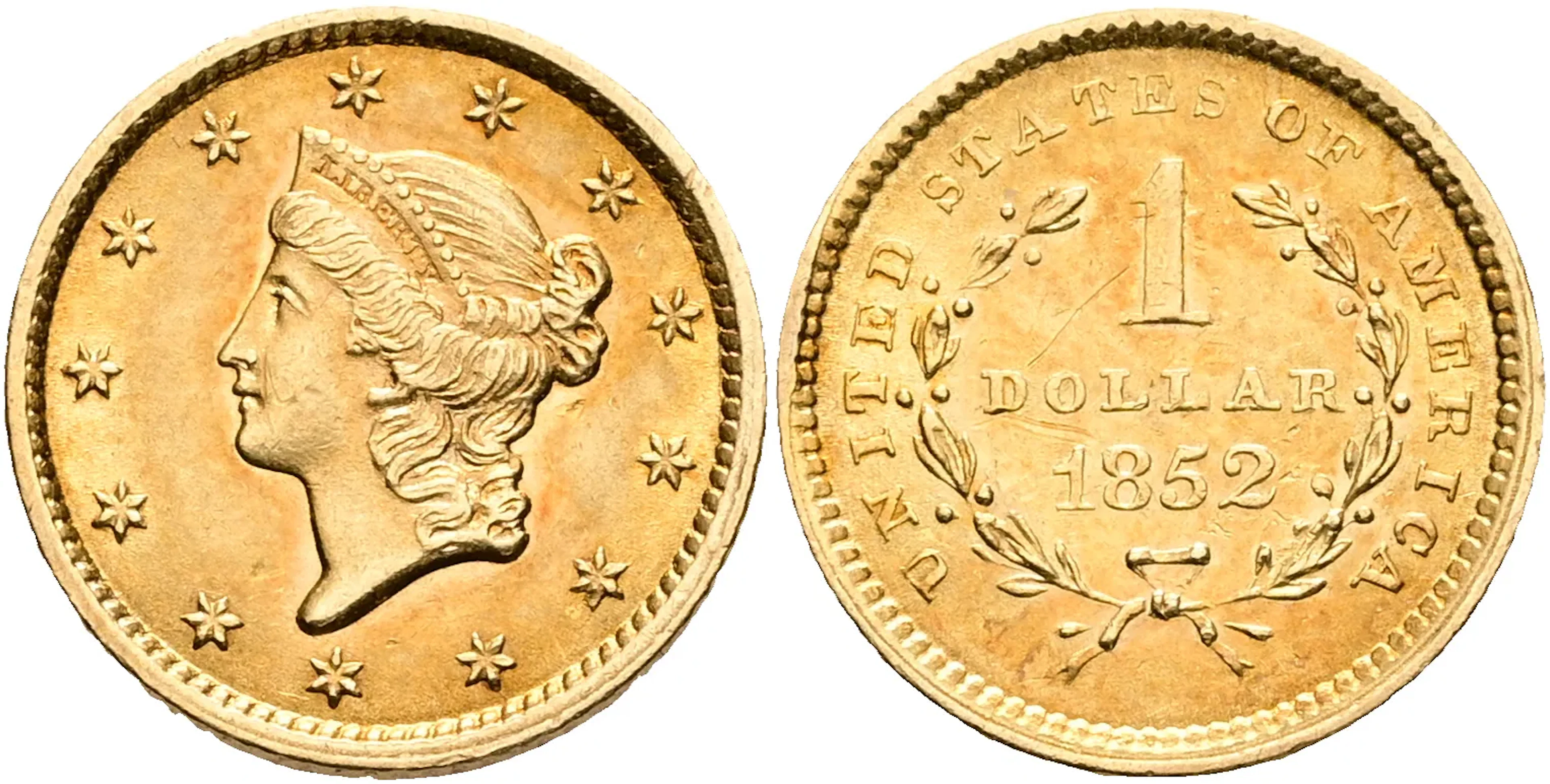 USA. Dollar 1852