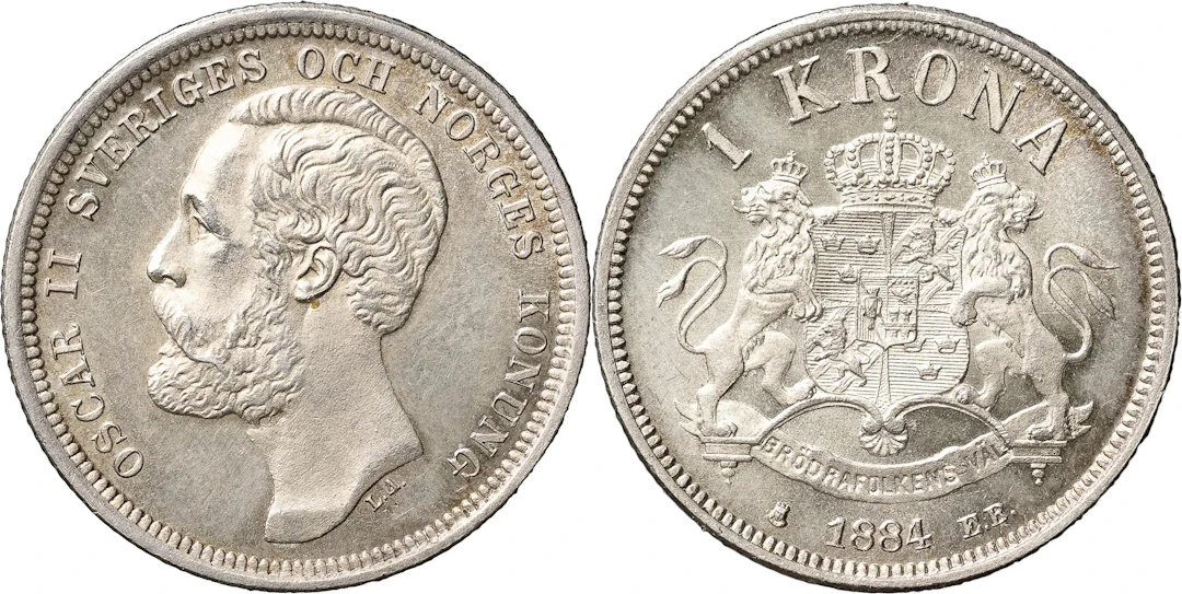 OSKAR II (1872-1907). Krona 1884. SM 69