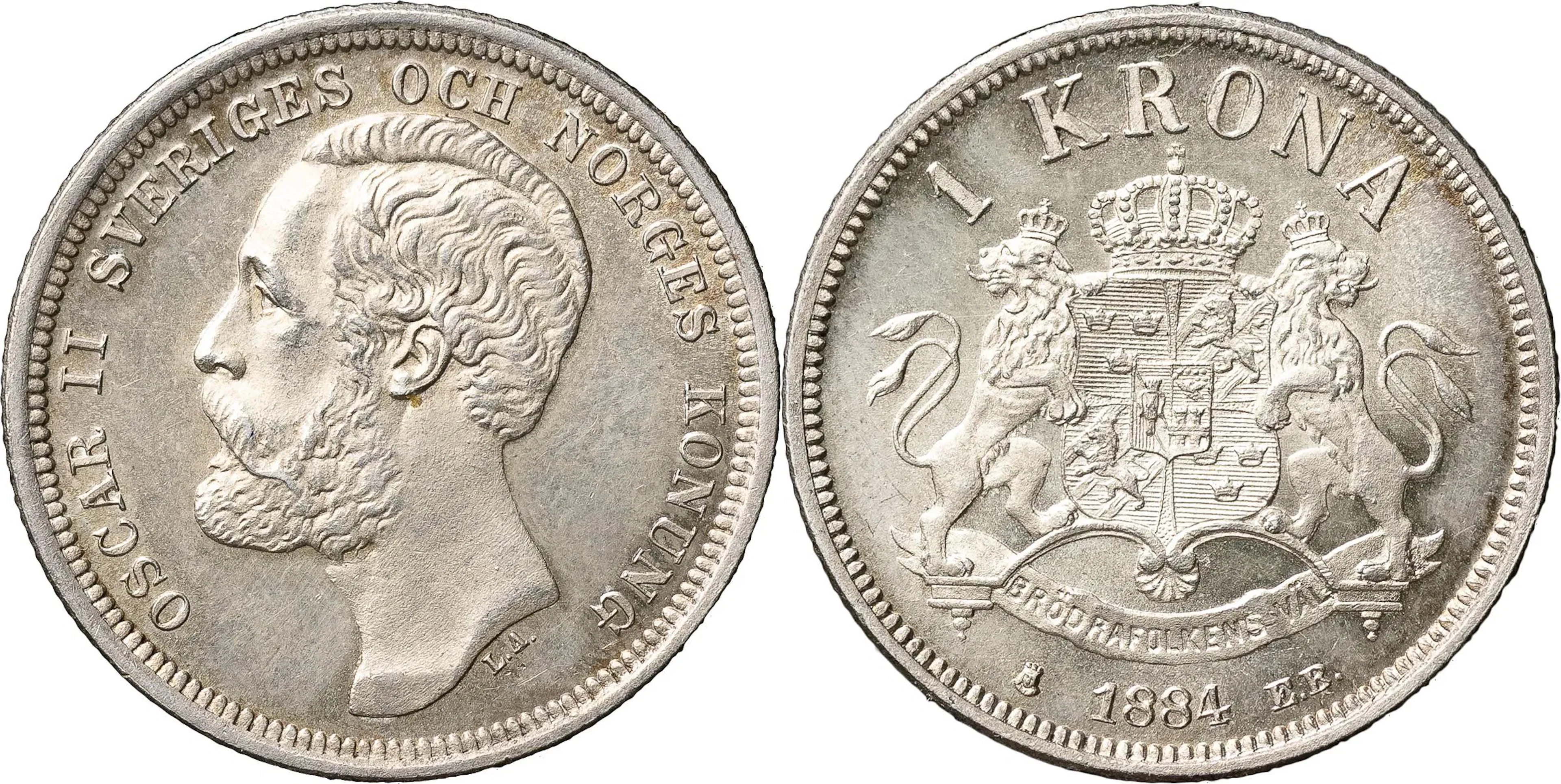 OSKAR II (1872-1907). Krona 1884. SM 69
