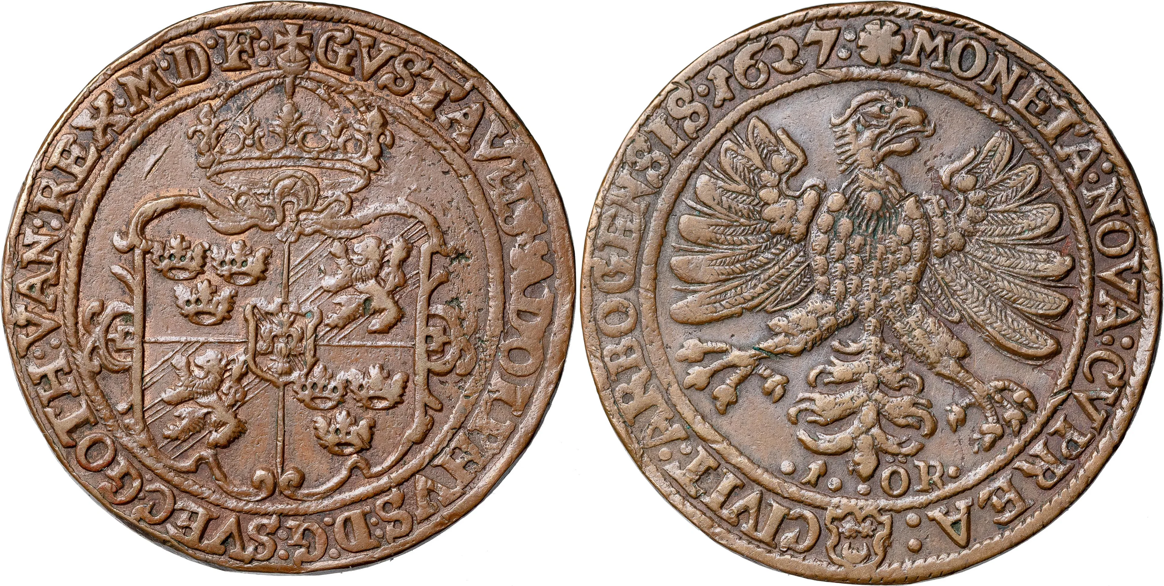 GUSTAV II ADOLF (1611-1632). ARBOGA. Öre 1627