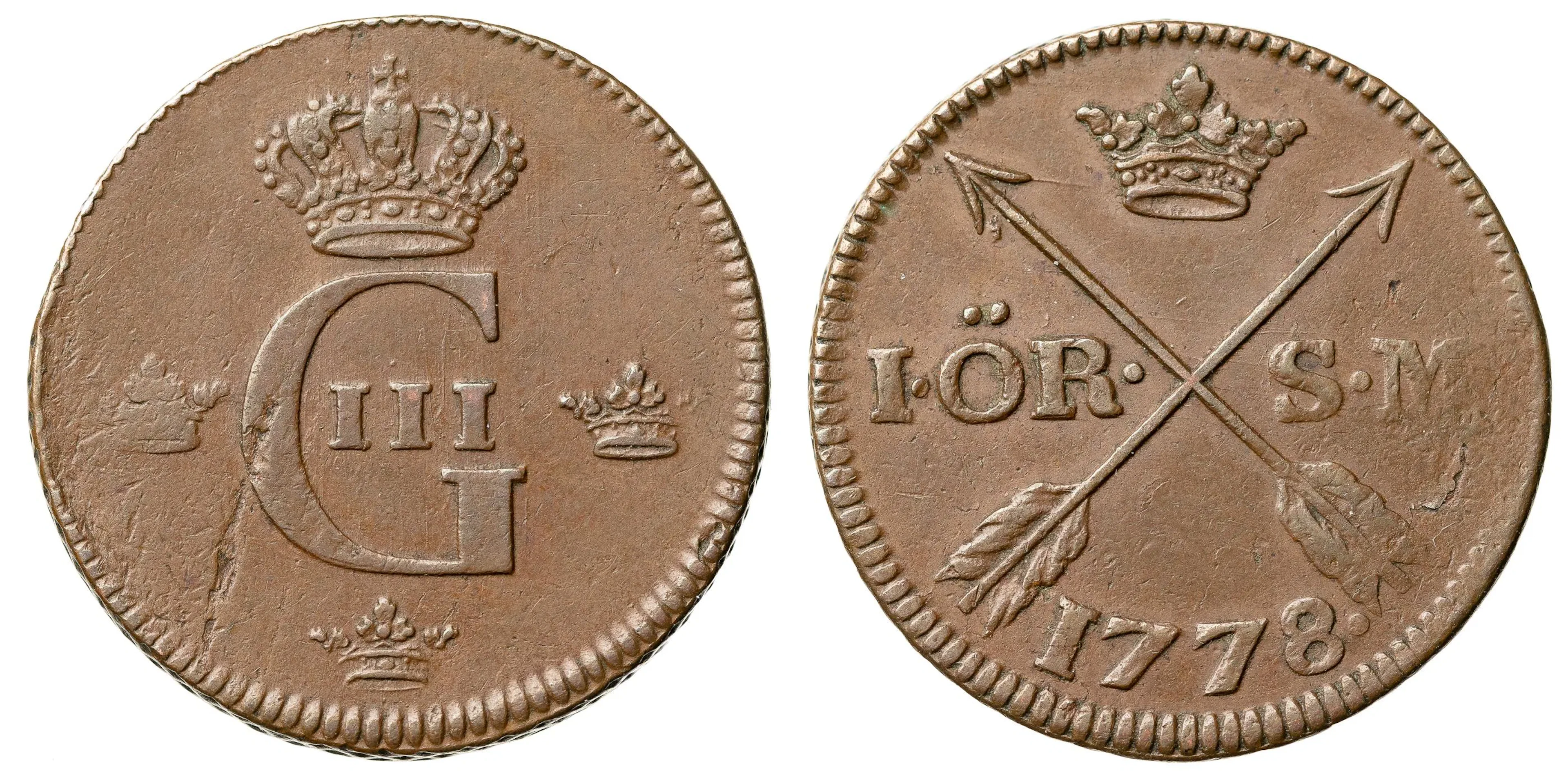GUSTAV III (1771-1792). Öre SM 1778