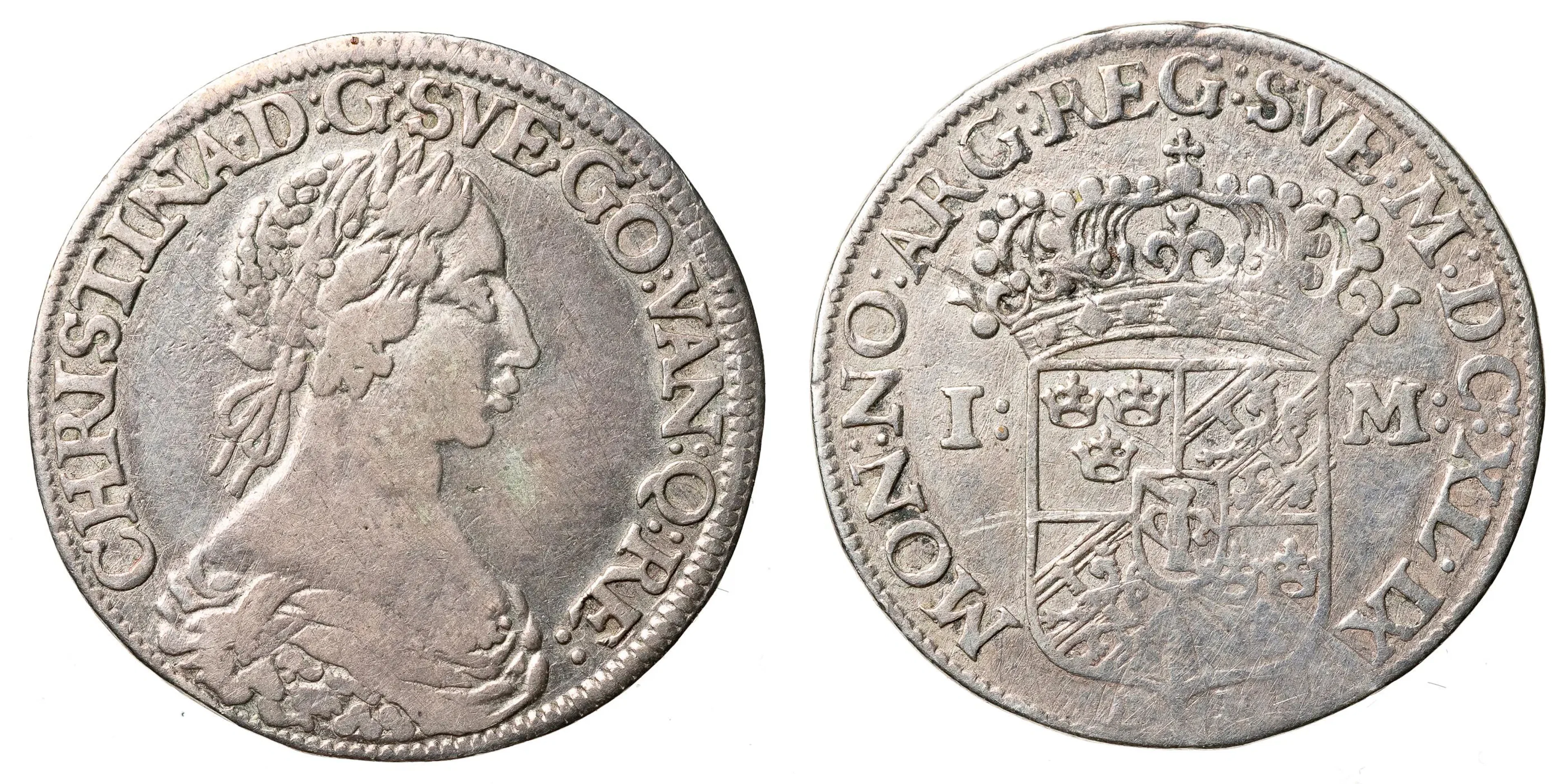 KRISTINA (1632-1654). Mark 1649