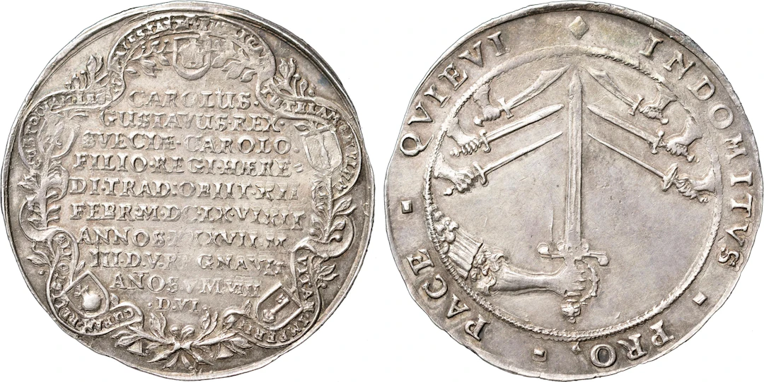 KARL X GUSTAV (1654-1660). STOCKHOLM. 2/3 riksdaler 1660