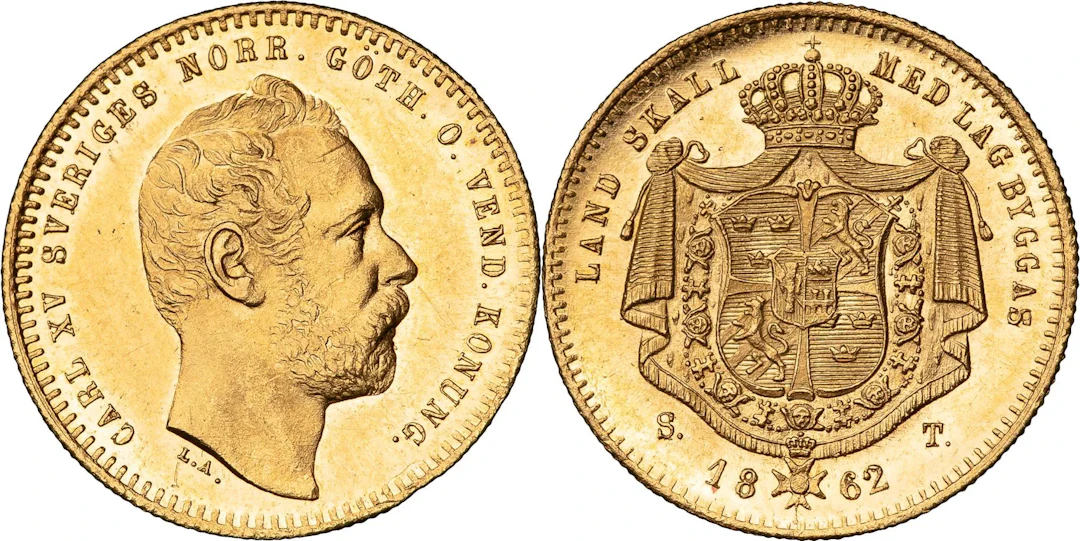 KARL XV (1859-1872). Dukat 1862. SM 3