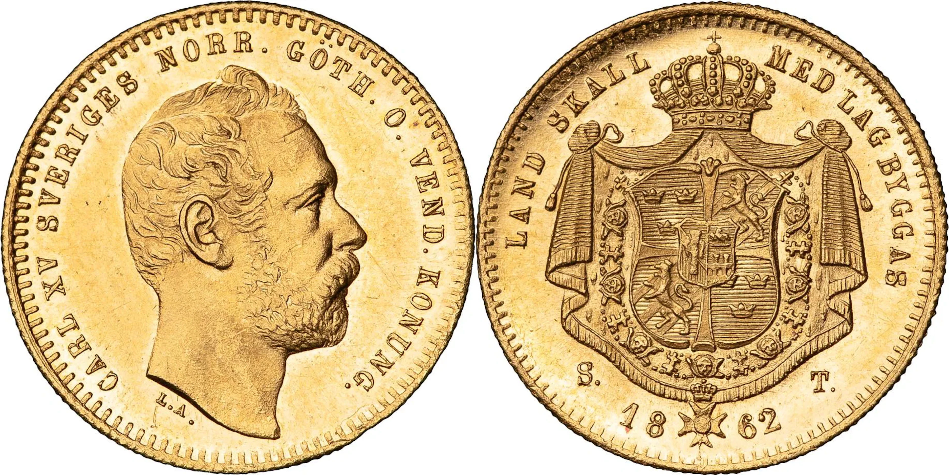 KARL XV (1859-1872). Dukat 1862. SM 3