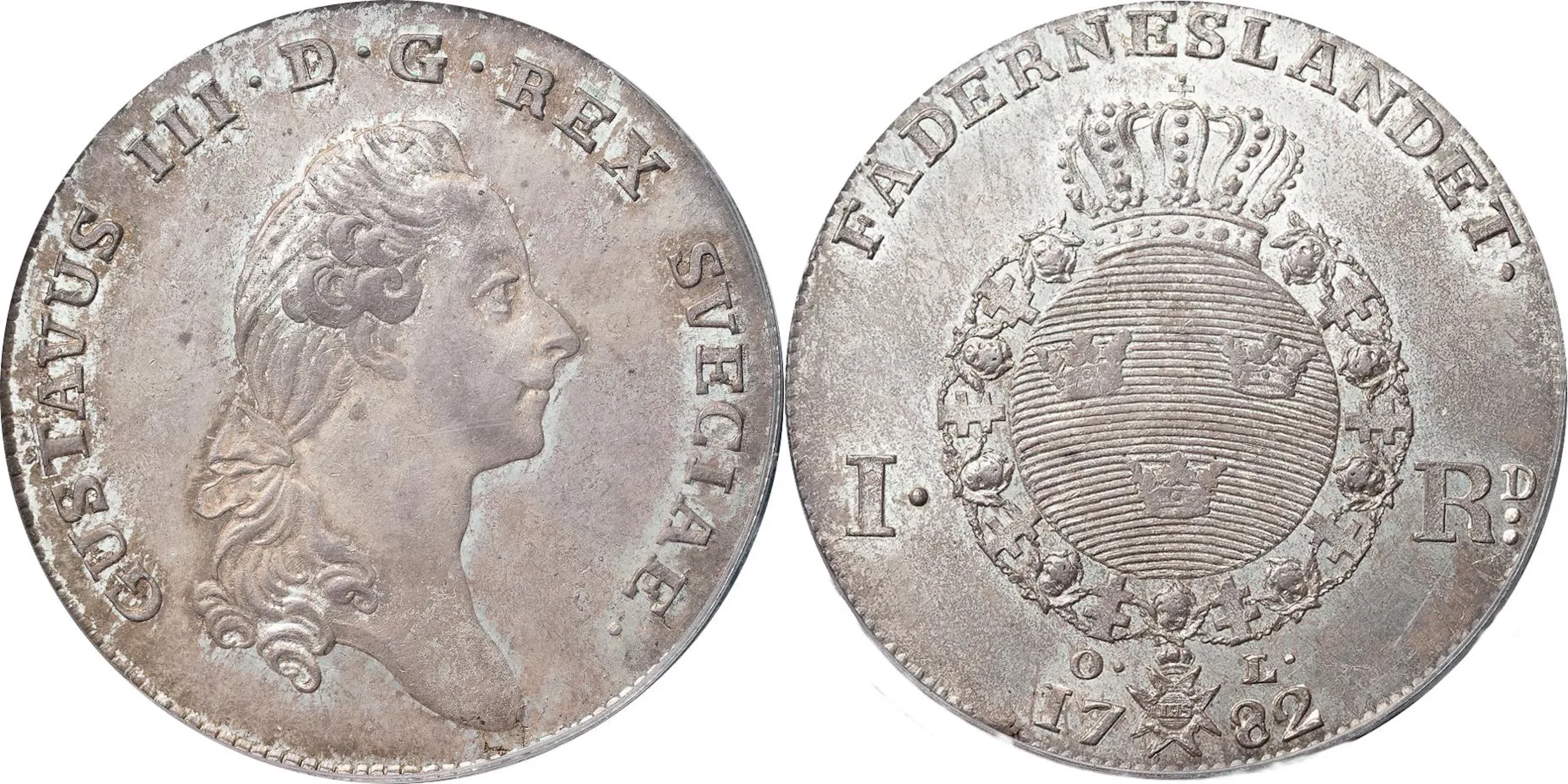 GUSTAV III (1771-1792). STOCKHOLM. Riksdaler 1782
