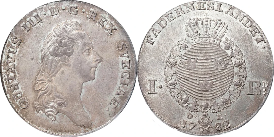 GUSTAV III (1771-1792). STOCKHOLM. Riksdaler 1782