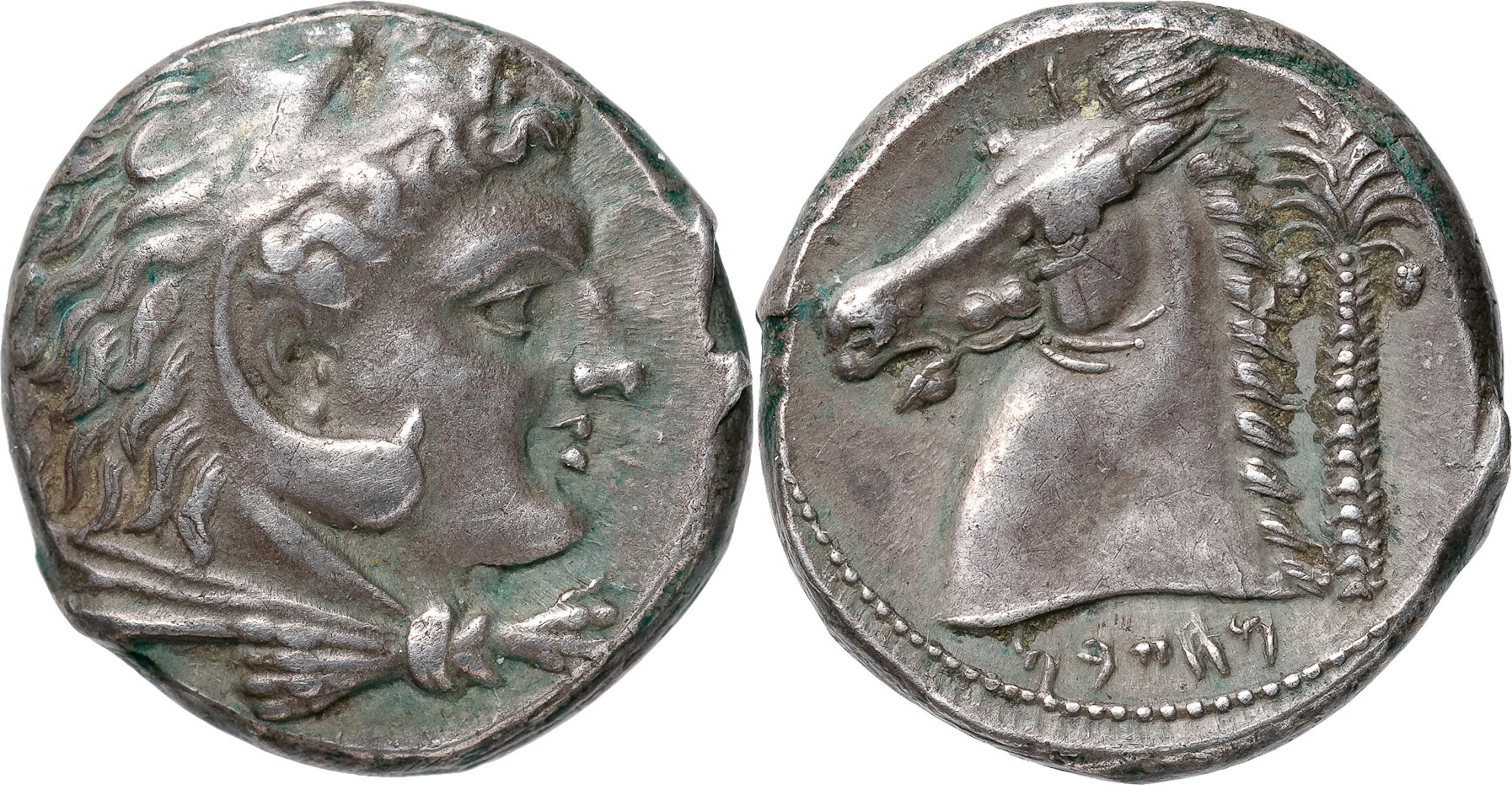 GREKISKA MYNT / GREEK COINS. ZEUGITANA. CARTHAGE (325-300 B.C.). AR tetradrachm