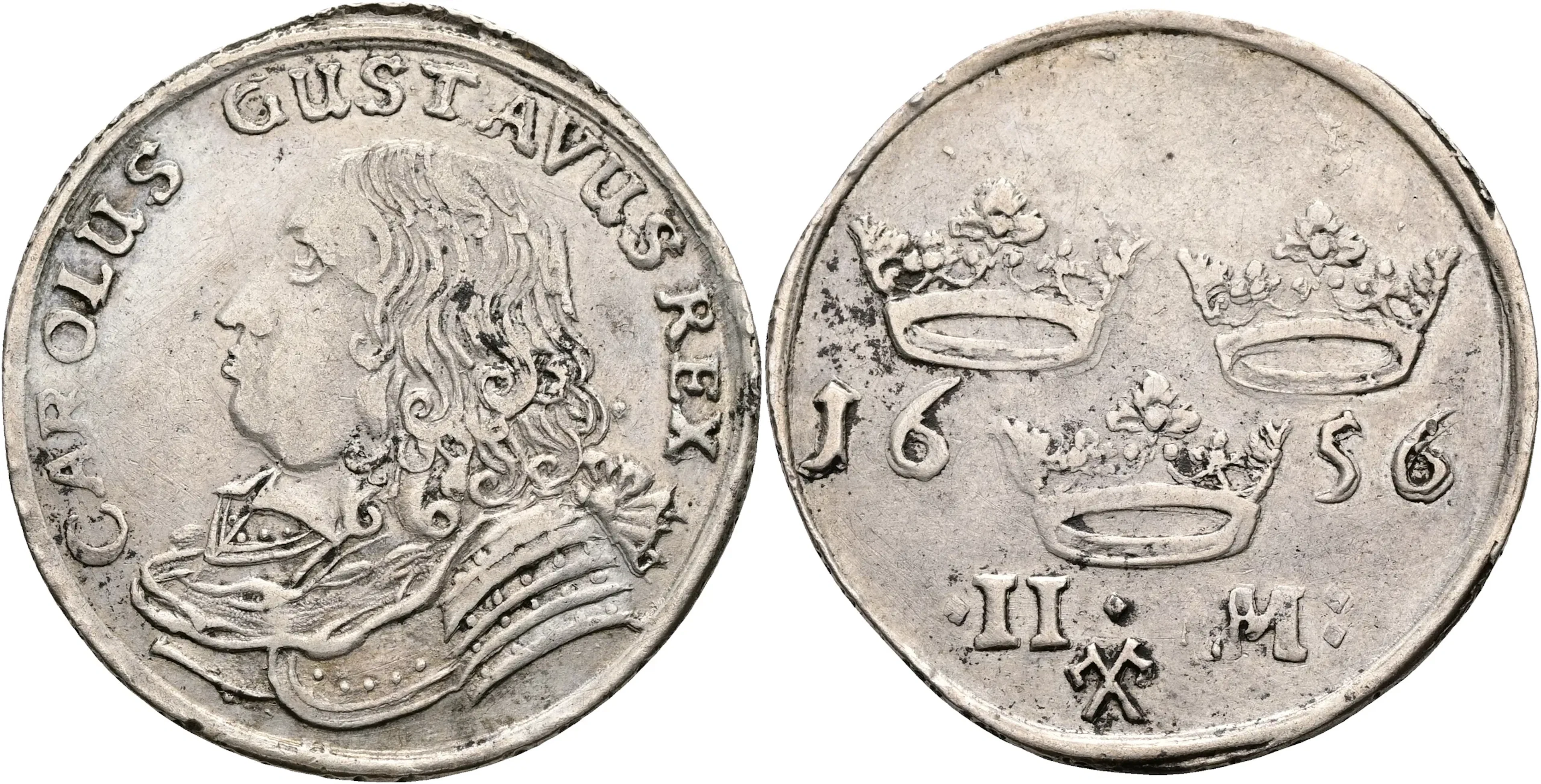KARL X GUSTAV (1654-1660). 2 mark 1656