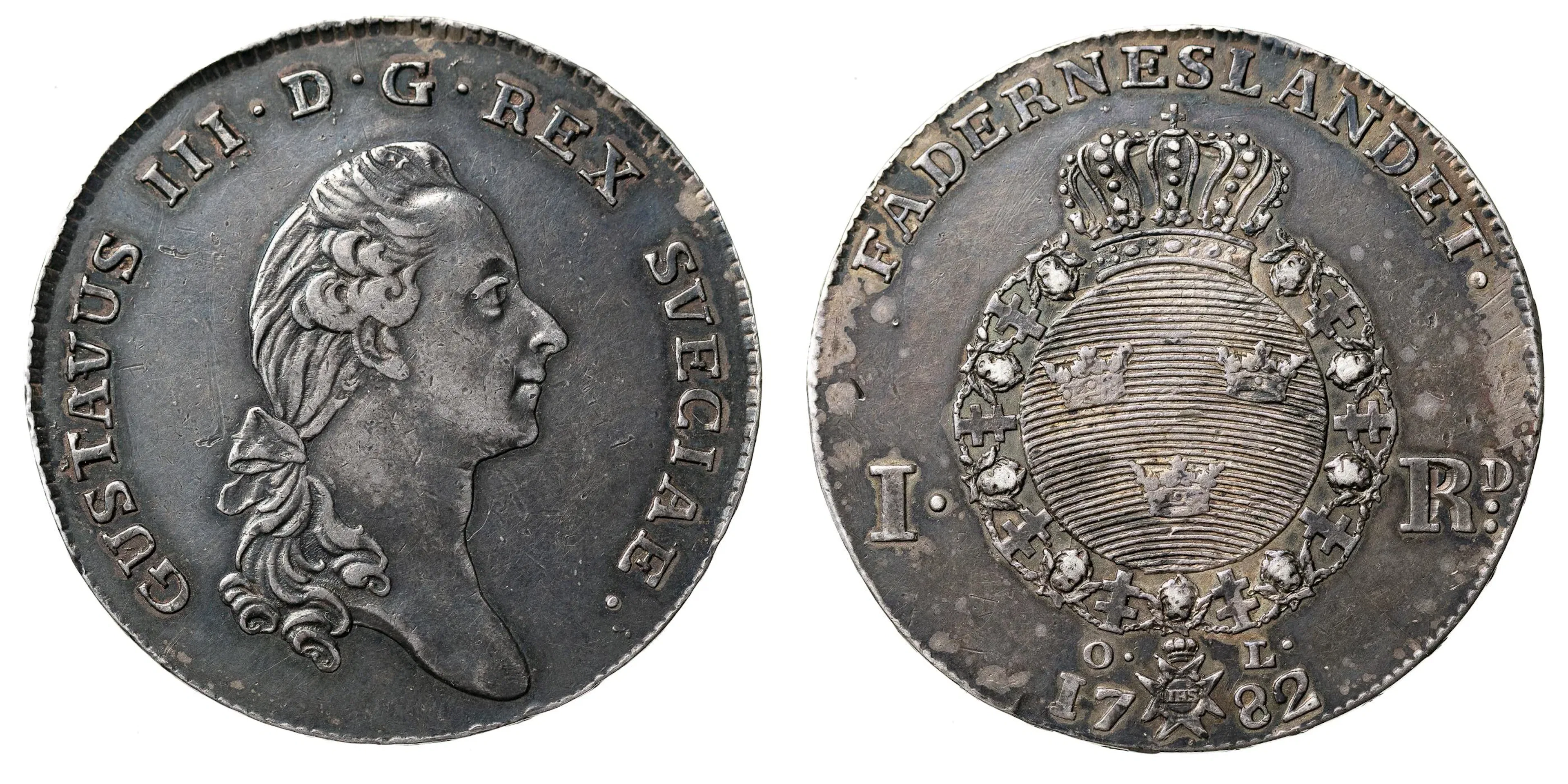 GUSTAV III (1771-1792). Riksdaler 1782