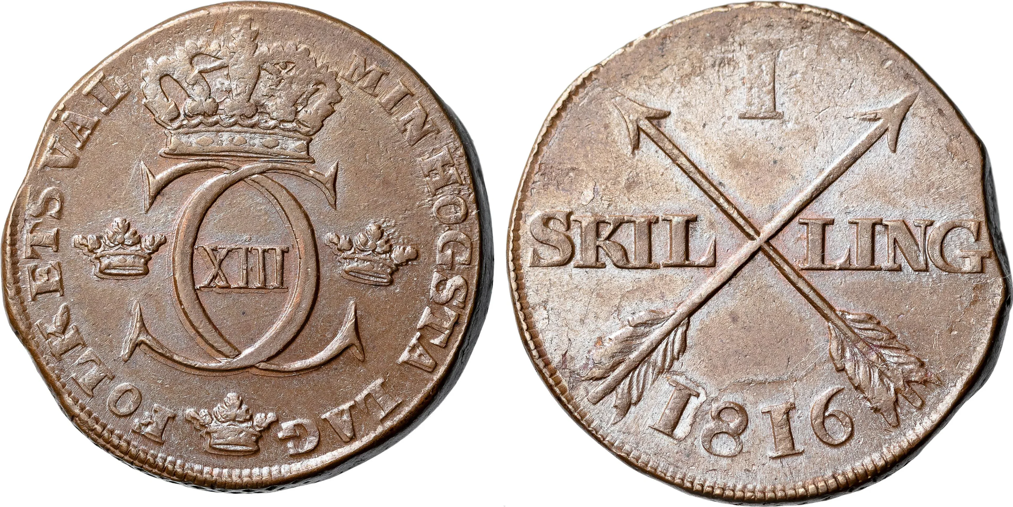 KARL XIII (1809-1818). AVESTA. Skilling 1816