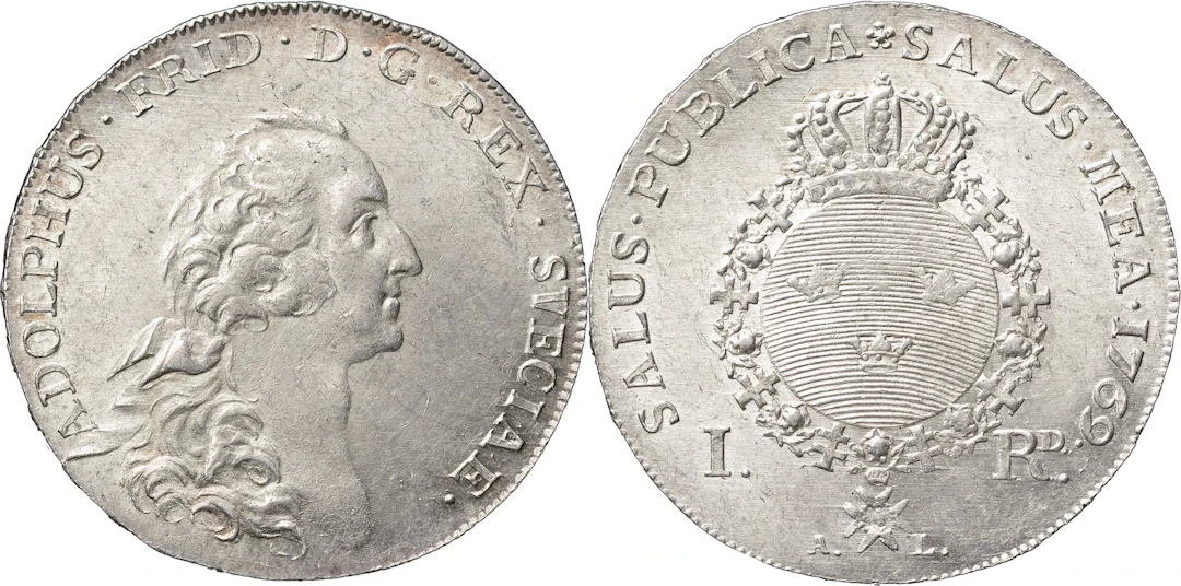 ADOLF FREDRIK (1751-1771). STOCKHOLM. Riksdaler 1769
