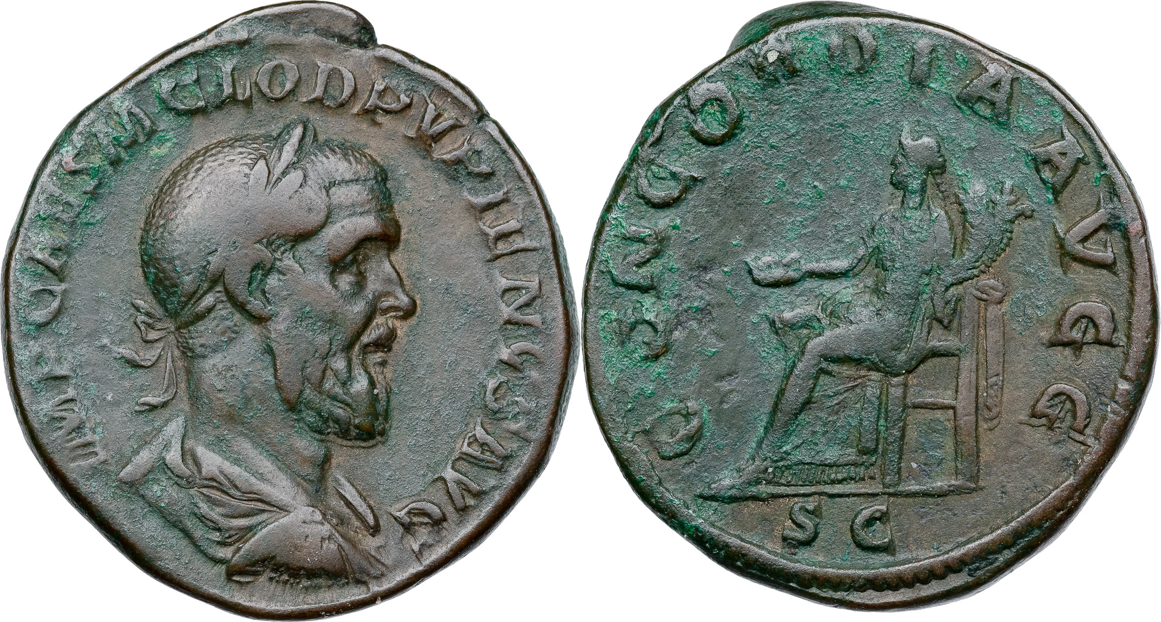 Roman Empire. PUPIENUS (A.D. 238). AE sestertius.