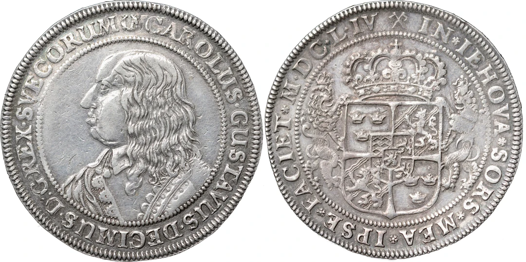 KARL X GUSTAV (1654-1660). STOCKHOLM. Riksdaler 1654