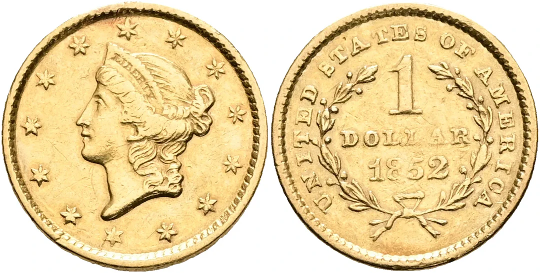 USA. Dollar 1852