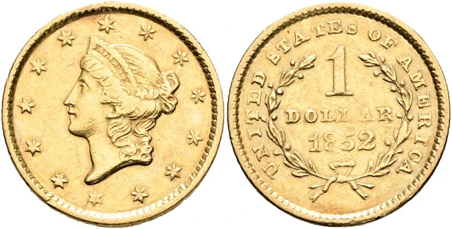 USA. Dollar 1852