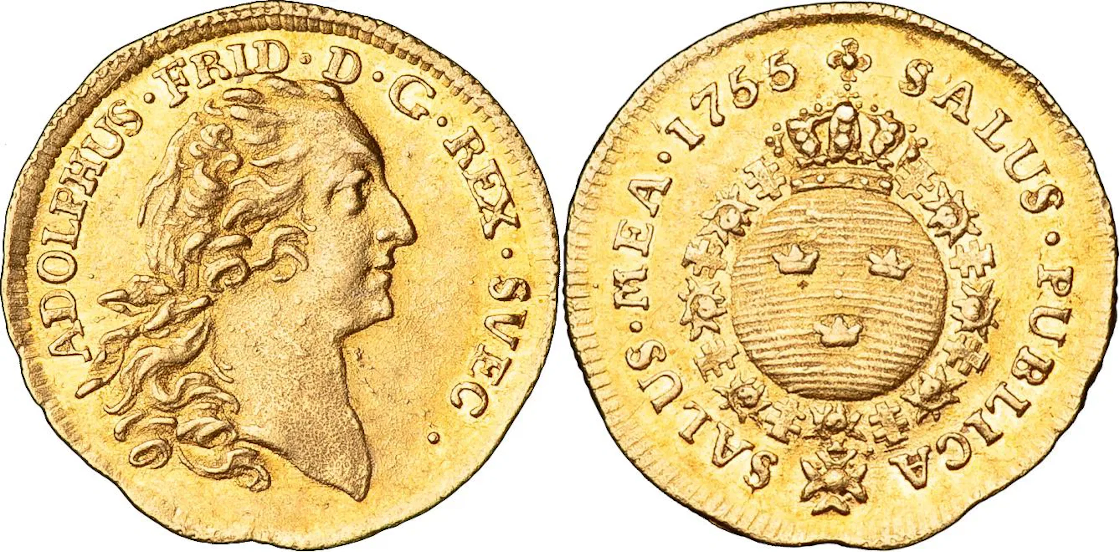 STOCKHOLM. 1/4 dukat 1755