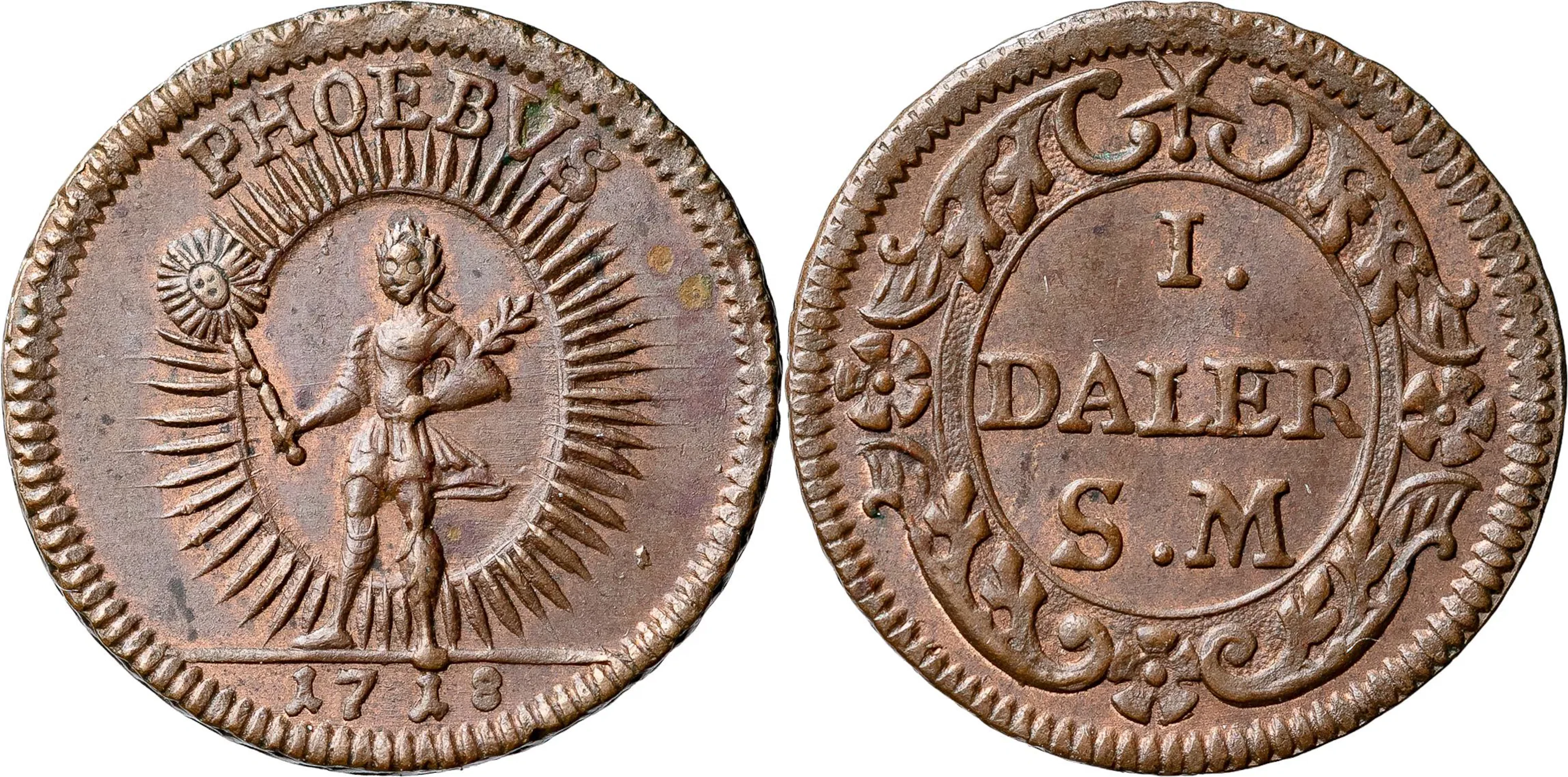 KARL XII (1697-1718). STOCKHOLM. Daler SM 1718