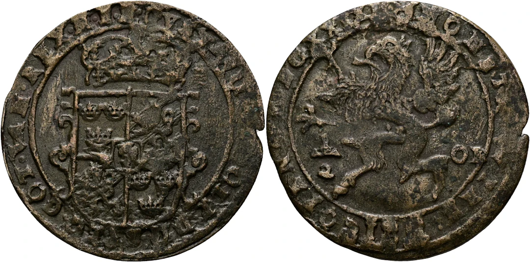 GUSTAV II ADOLF (1611-1632). 1/2 öre 1629