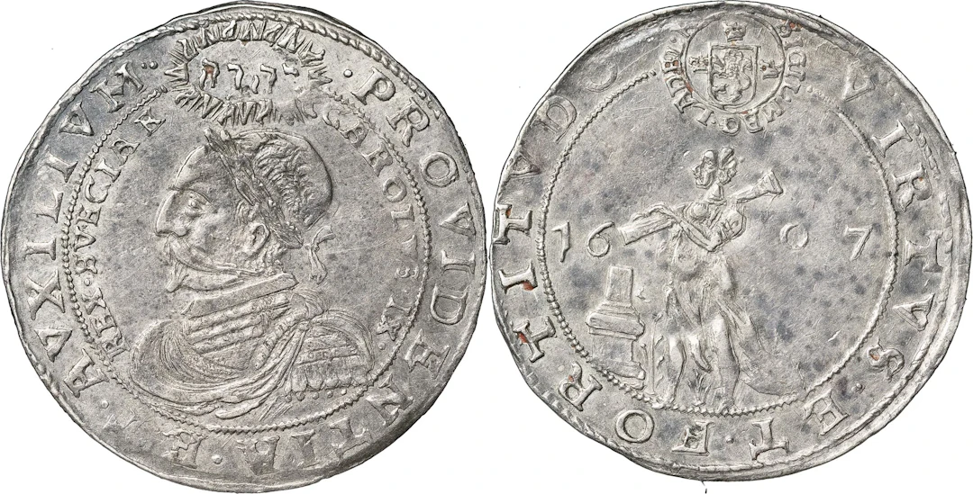 KARL IX (1604-1611). STOCKHOLM. 1/8 riksdaler 1607