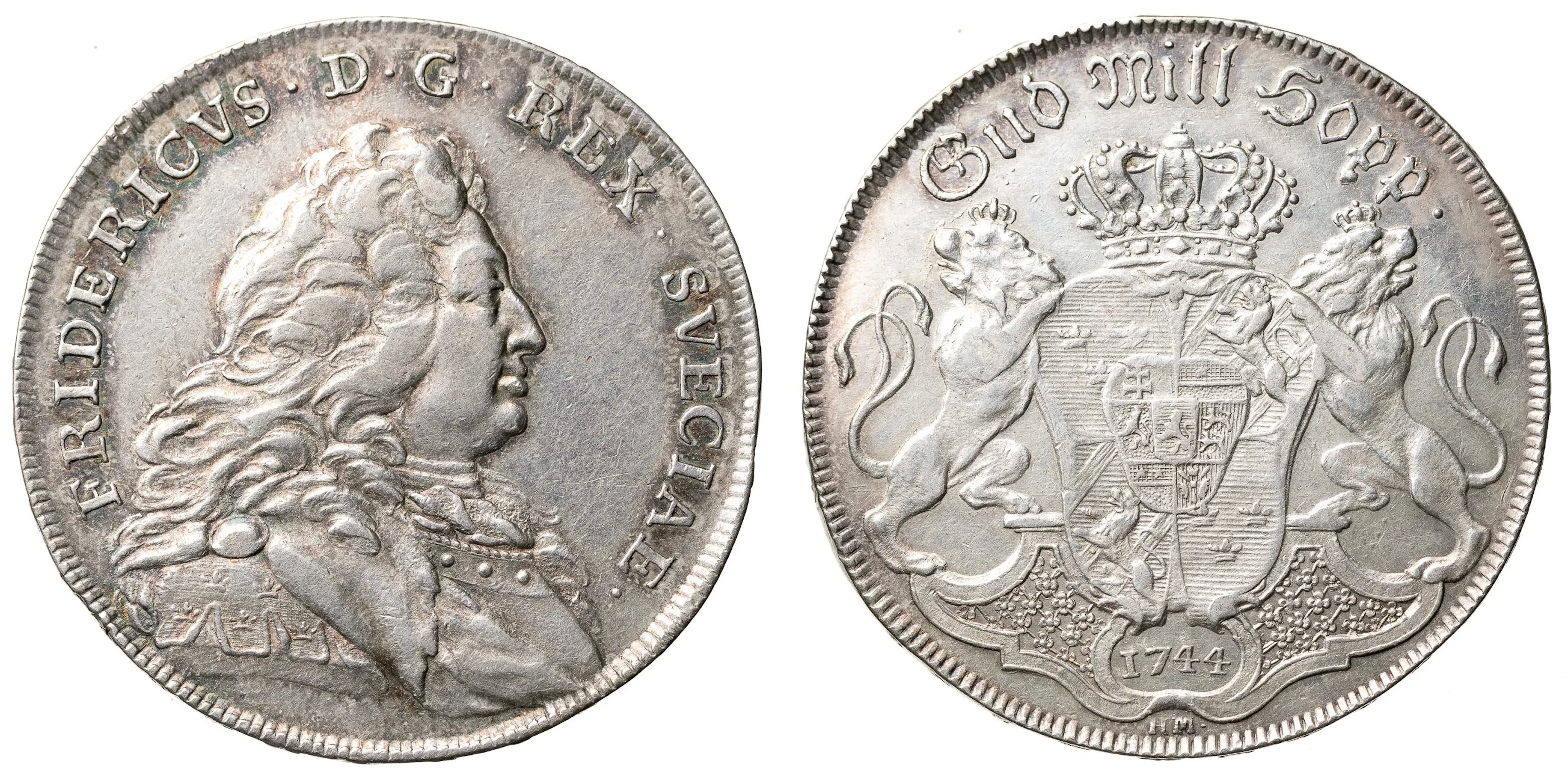 FREDRIK (1720-1751). Riksdaler 1744