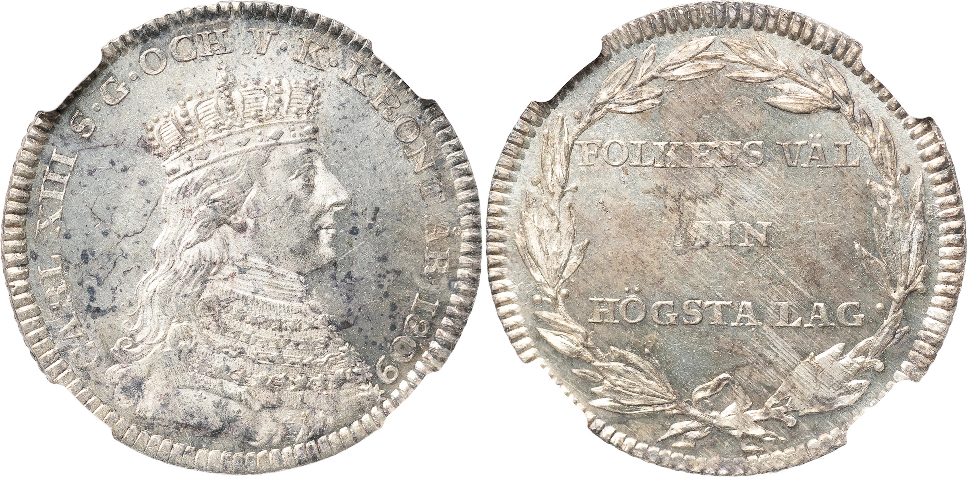 KARL XIII (1809-1818). STOCKHOLM. 1/3 riksdaler 1809