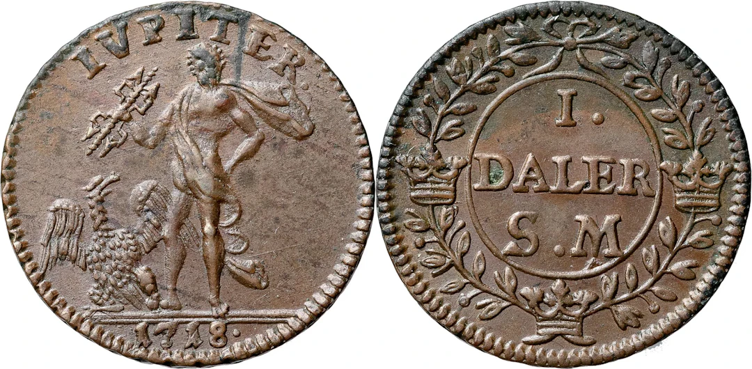 KARL XII (1697-1718). STOCKHOLM. Daler SM 1718