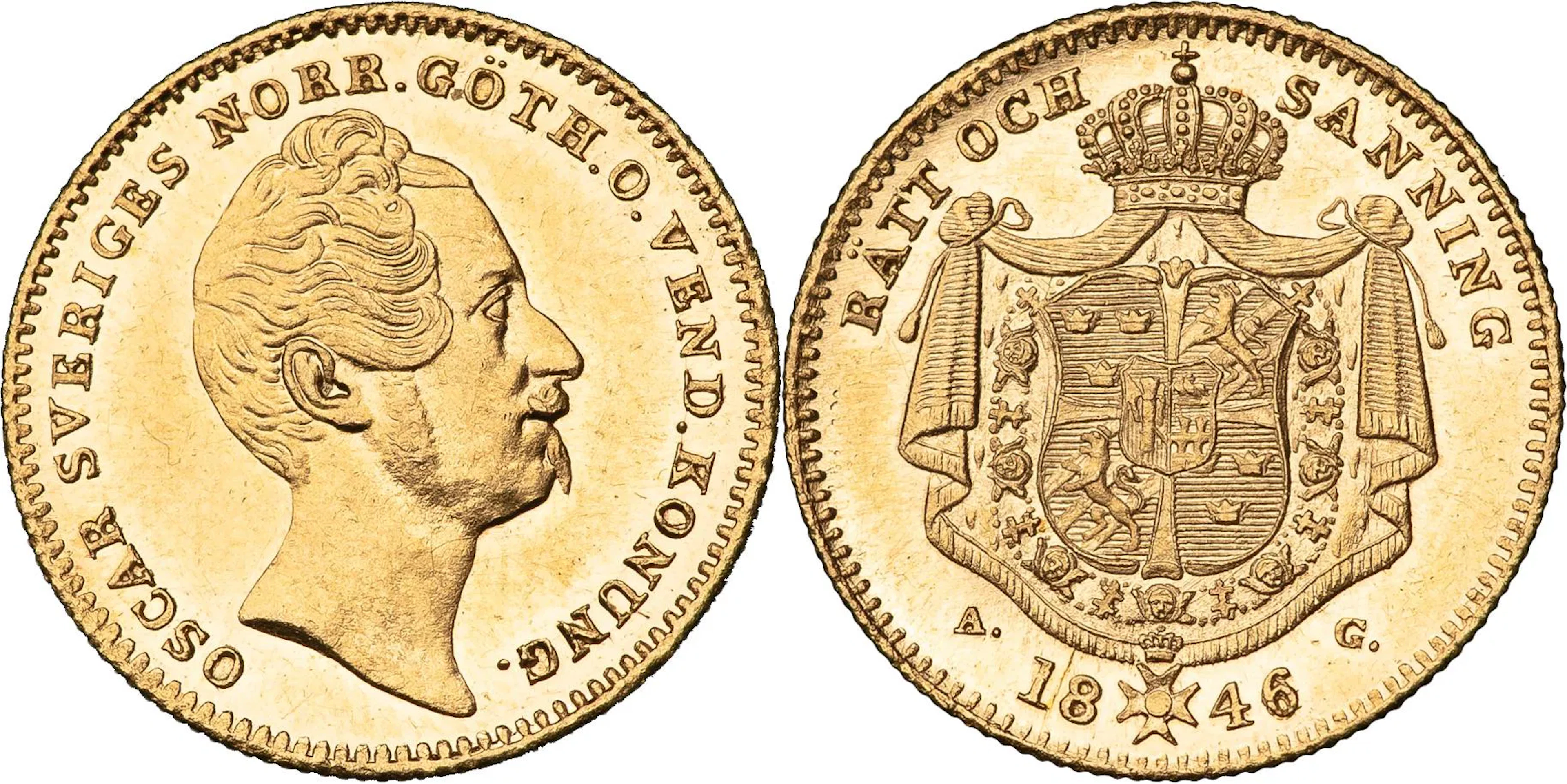 KARL XIV JOHAN (1818-1844). Dukat 1846. SM 10