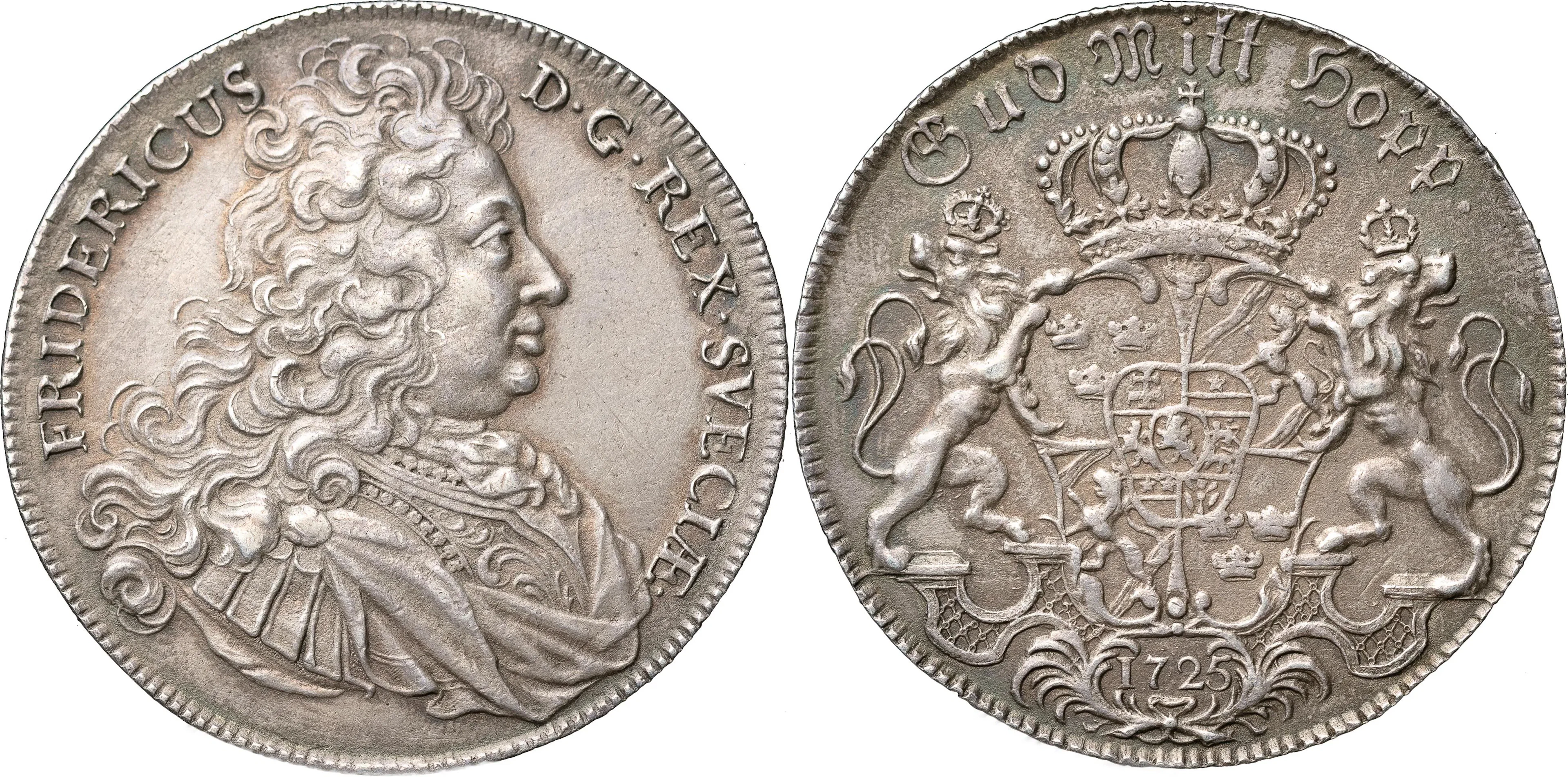 FREDRIK (1720-1751). STOCKHOLM. Riksdaler 1725