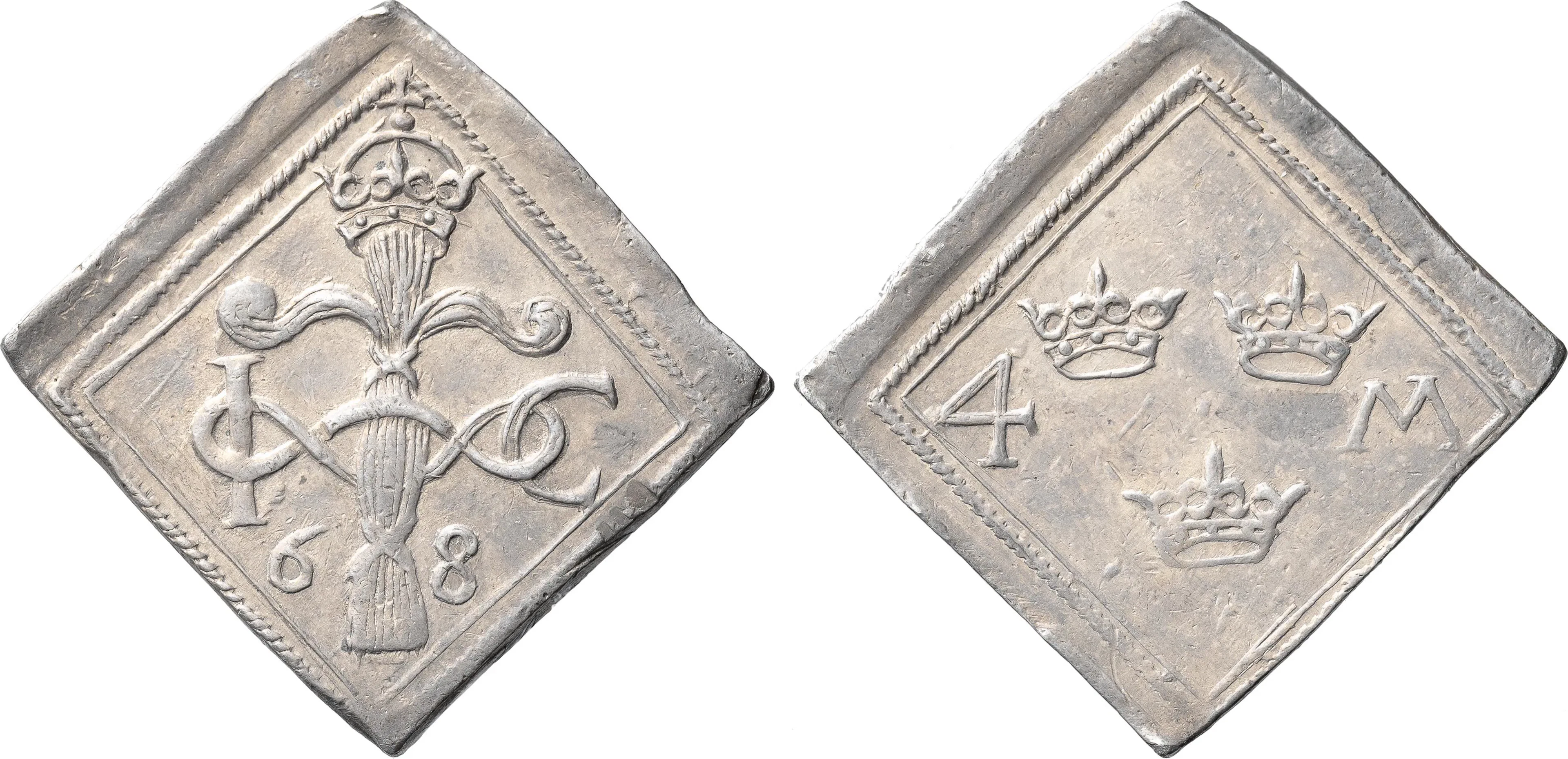 HERTIGARNA JOHAN OCH KARL (1568). VADSTENA. 4 mark 1568