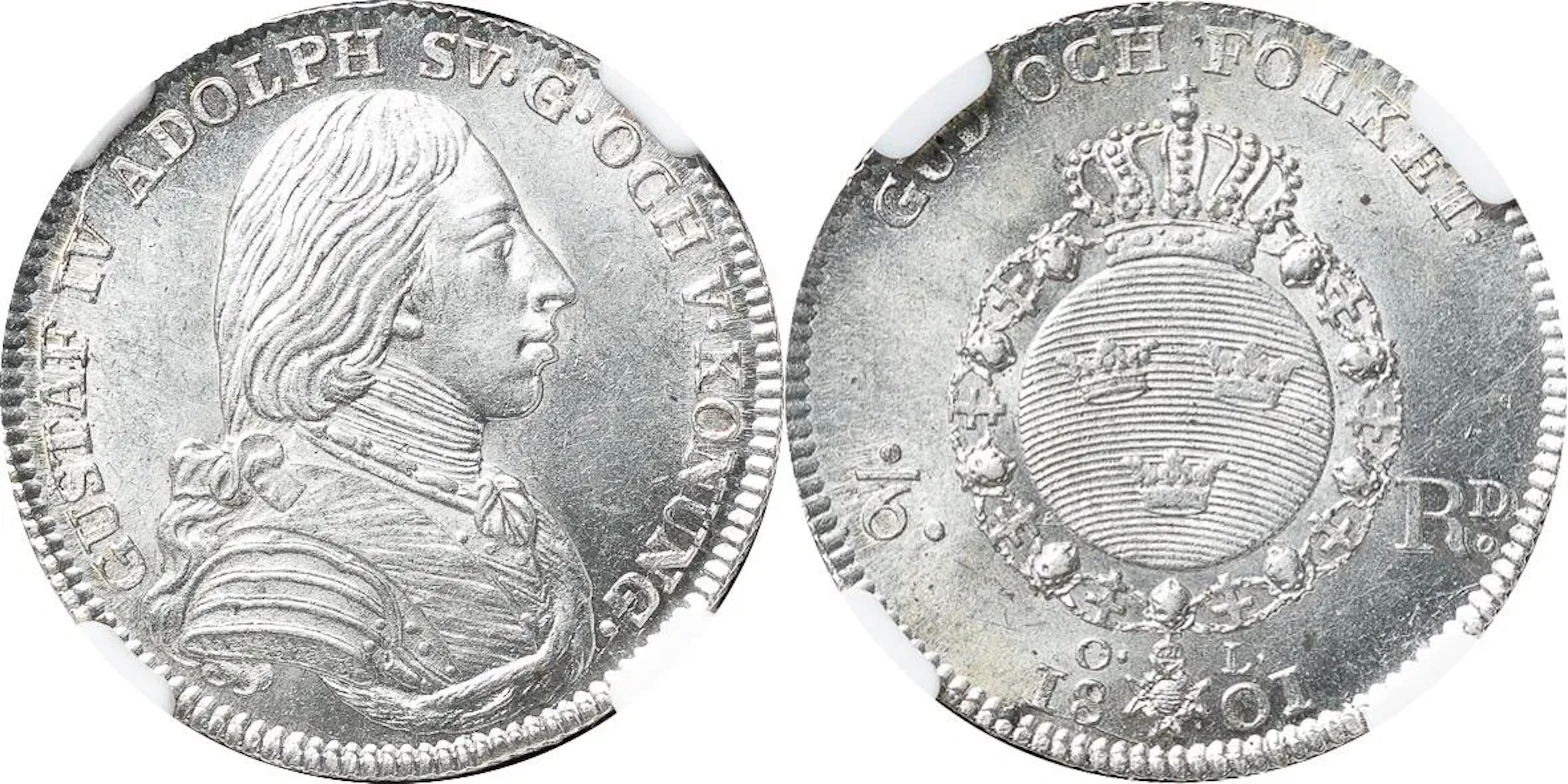 GUSTAV IV ADOLF (1792-1809). STOCKHOLM. 1/6 riksdaler 1801
