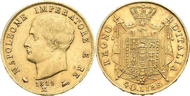 ITALIEN / ITALY. 40 lire 1814