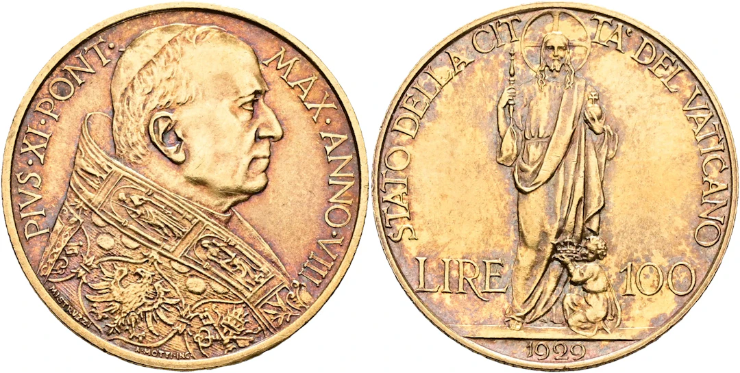 VATIKANSTATEN / THE VATICAN. 100 lire 1929