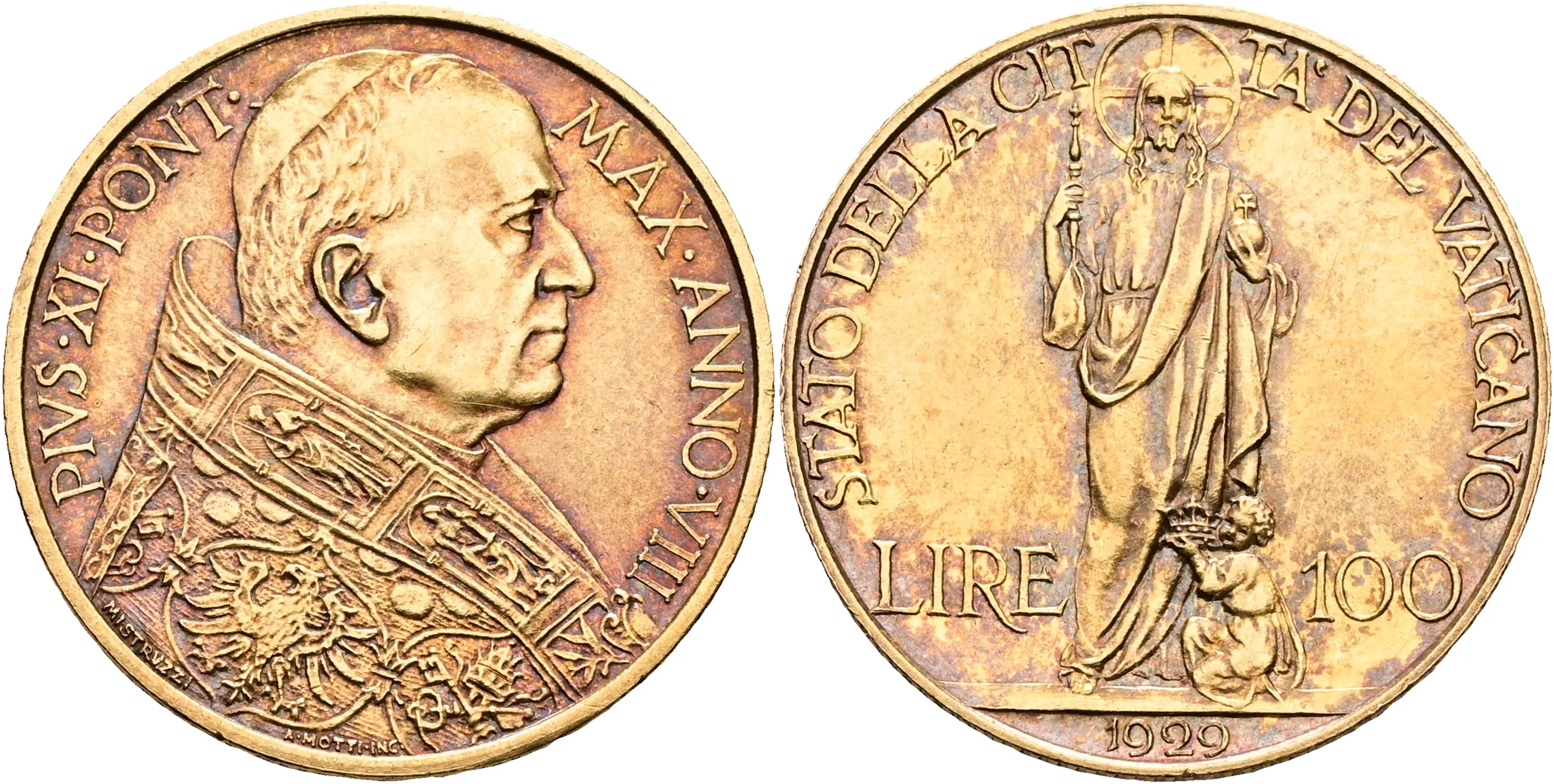 VATIKANSTATEN / THE VATICAN. 100 lire 1929