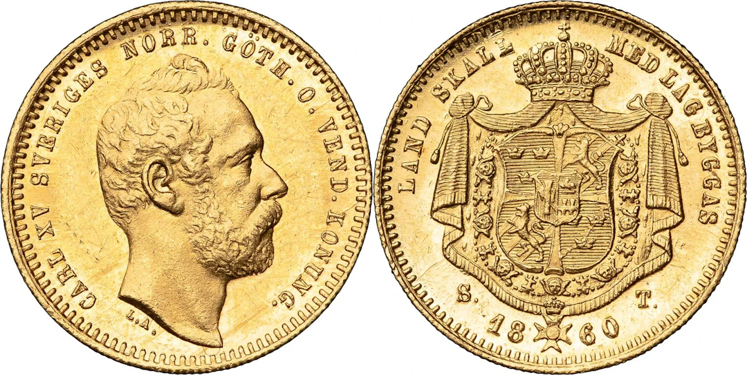 KARL XV (1859-1872). Dukat 1860. SM 1