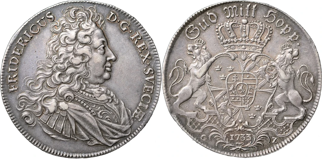 FREDRIK (1720-1751). STOCKHOLM. Riksdaler 1733
