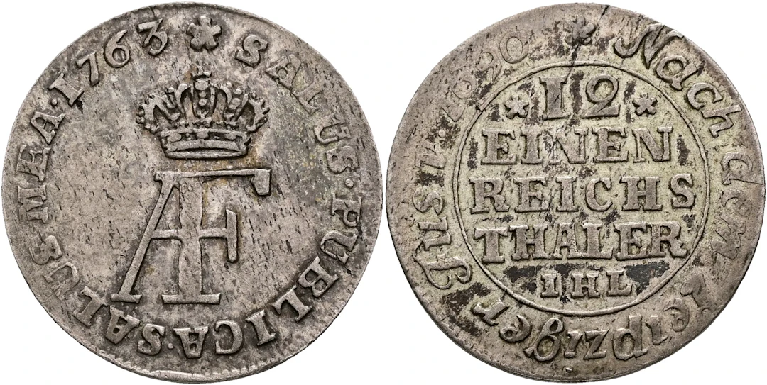 ADOLF FREDRIK (1751-1771). 1/12 taler 1763