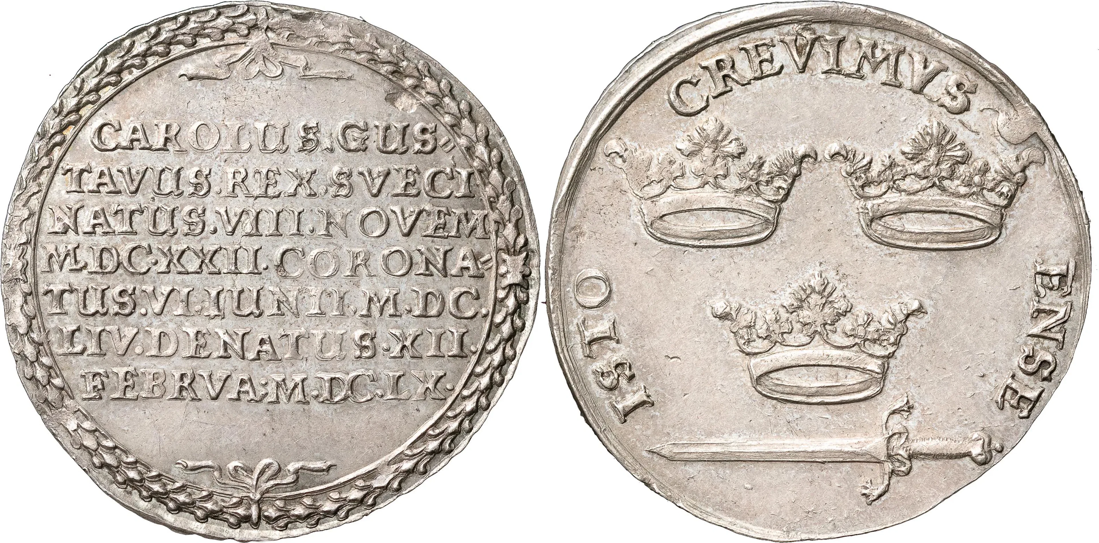 KARL X GUSTAV (1654-1660). STOCKHOLM. 1/3 riksdaler 1660