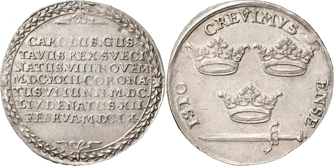 KARL X GUSTAV (1654-1660). STOCKHOLM. 1/3 riksdaler 1660