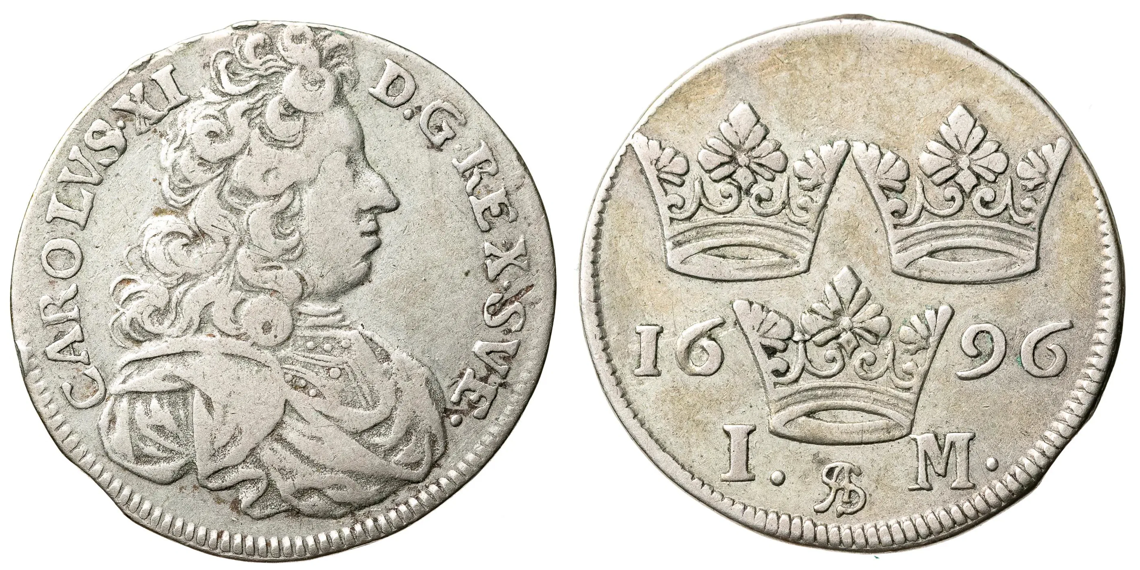 KARL XI (1660-1697). Mark 1696