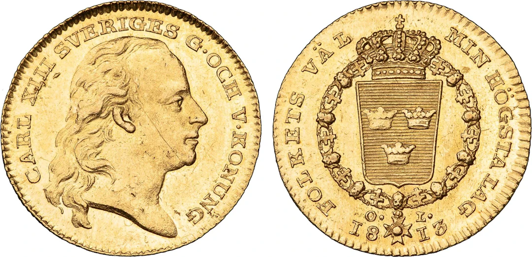 KARL XIII (1809-1818). STOCKHOLM. Dukat 1813