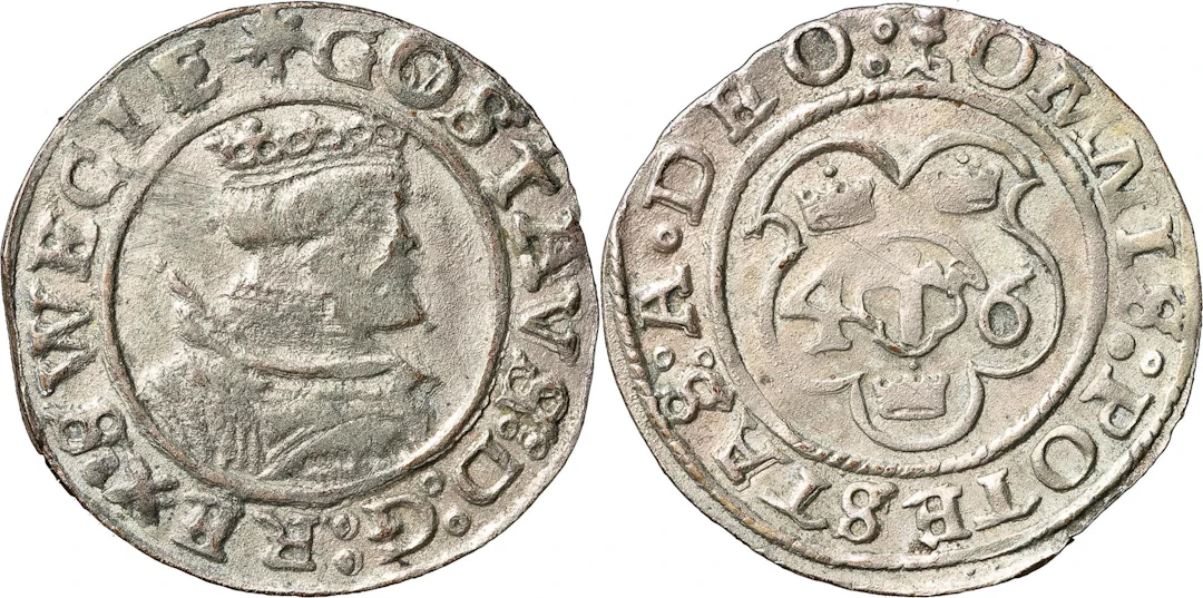 GUSTAV I (1523-1560). SVARTSJÖ. 2 öre 1546