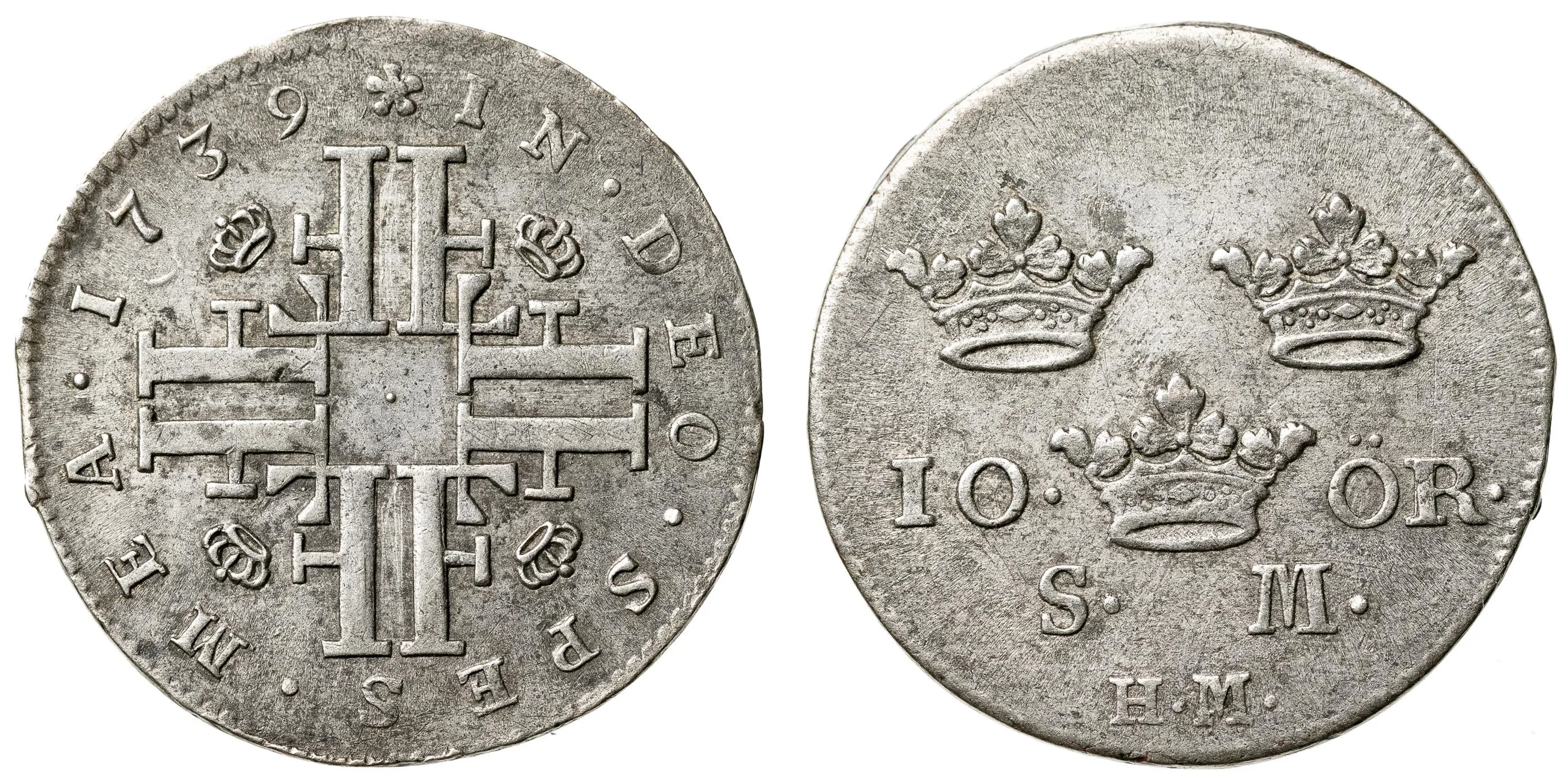 FREDRIK (1720-1751). 10 öre 1739
