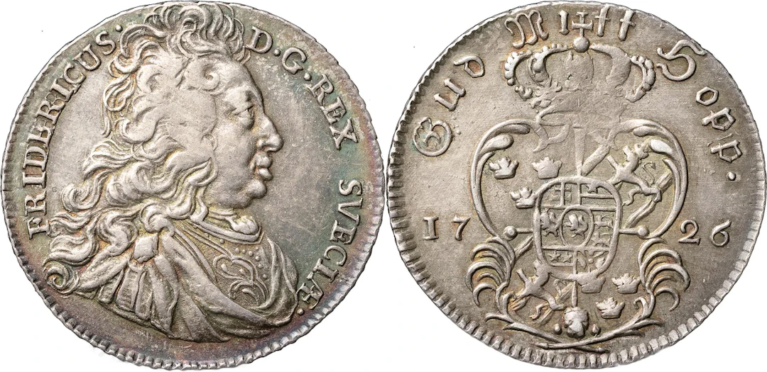 FREDRIK (1720-1751). STOCKHOLM. 1/4 riksdaler 1726