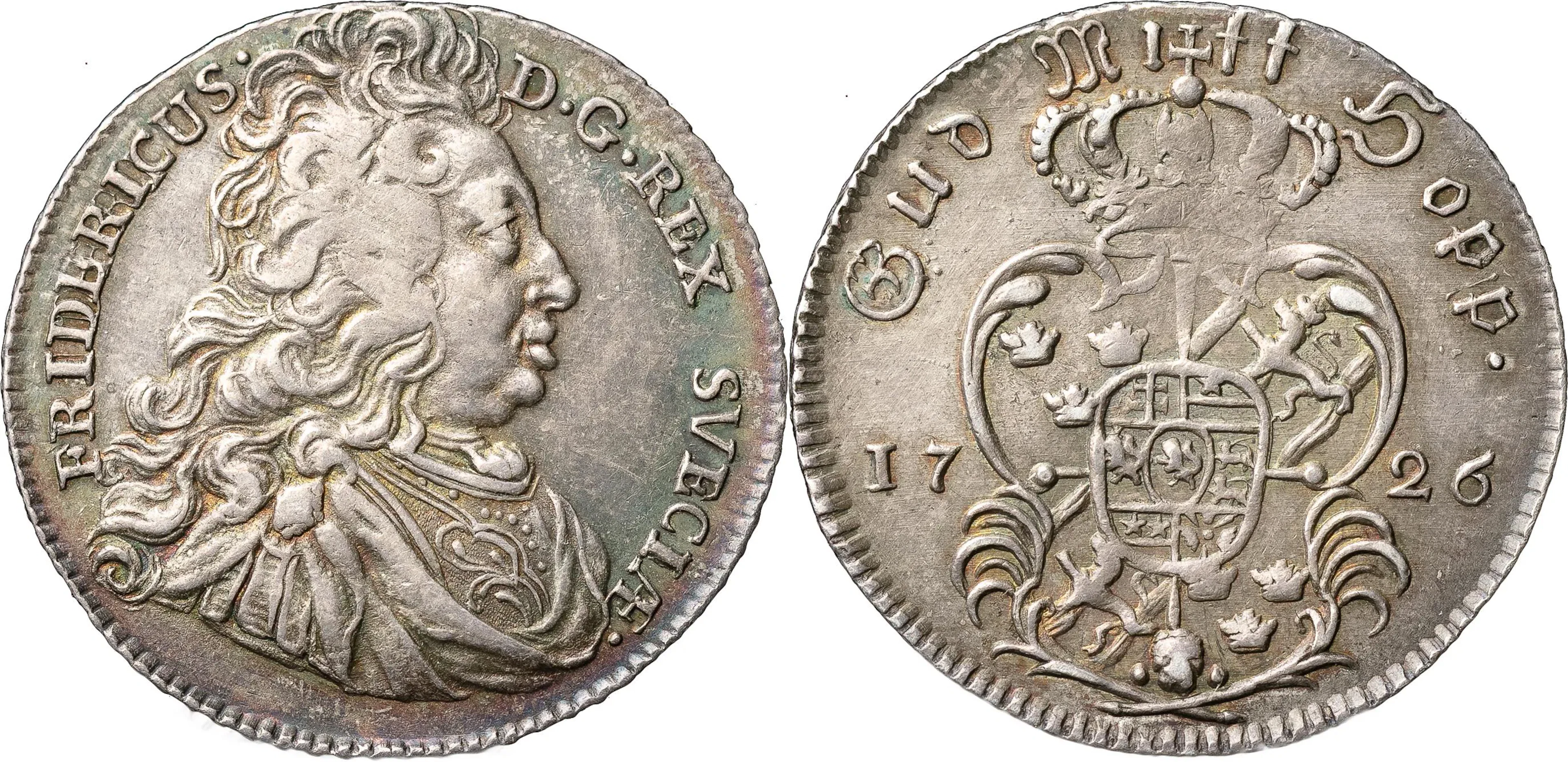 FREDRIK (1720-1751). STOCKHOLM. 1/4 riksdaler 1726
