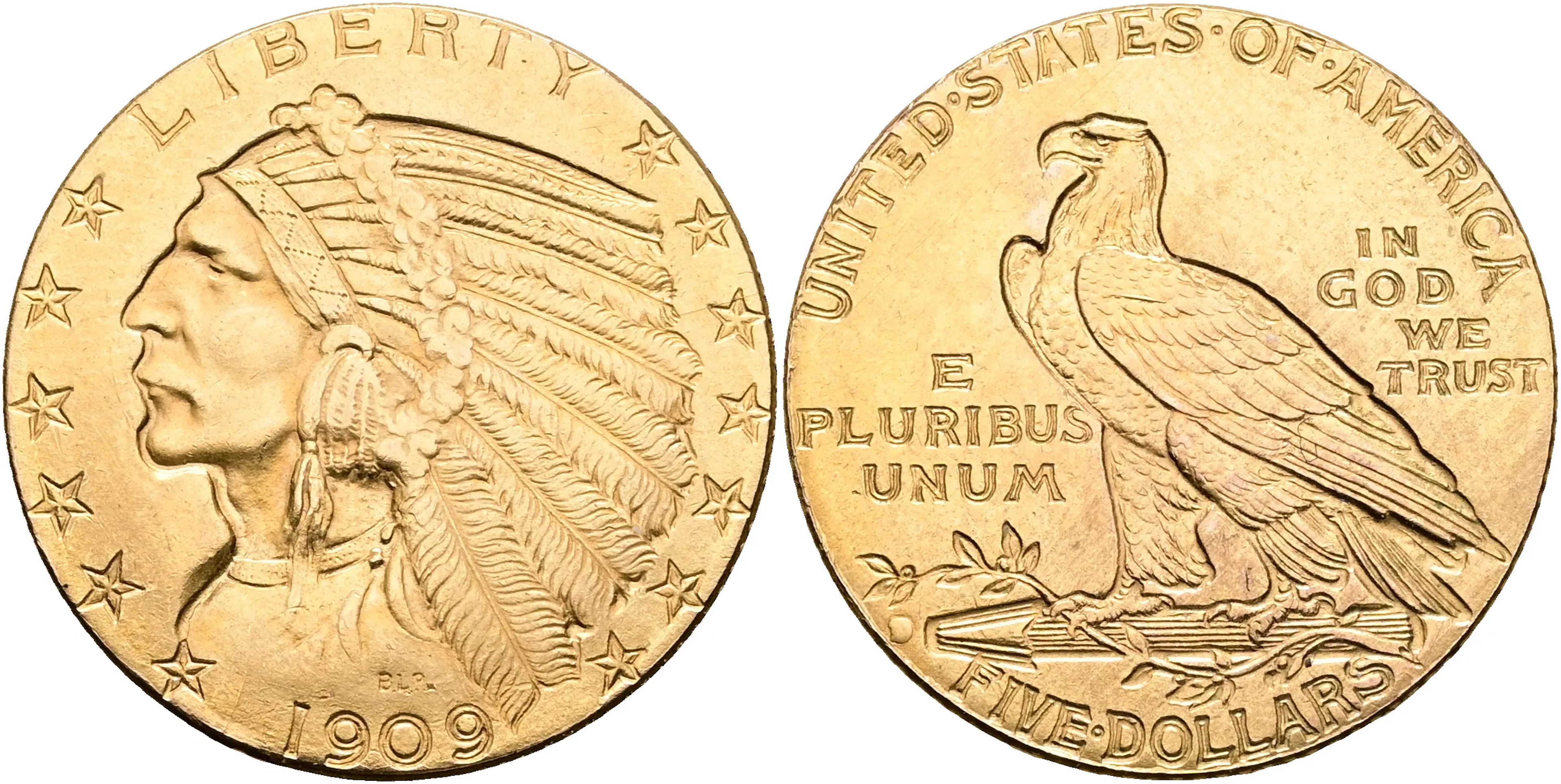 USA. 5 dollars 1909