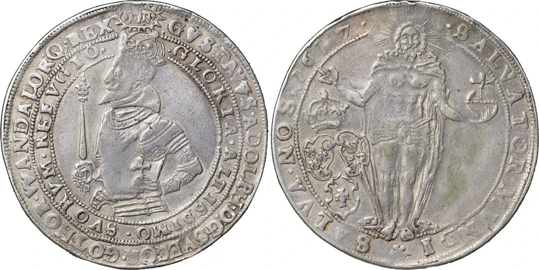 GUSTAV II ADOLF (1611-1632). STOCKHOLM. Riksdaler 1617