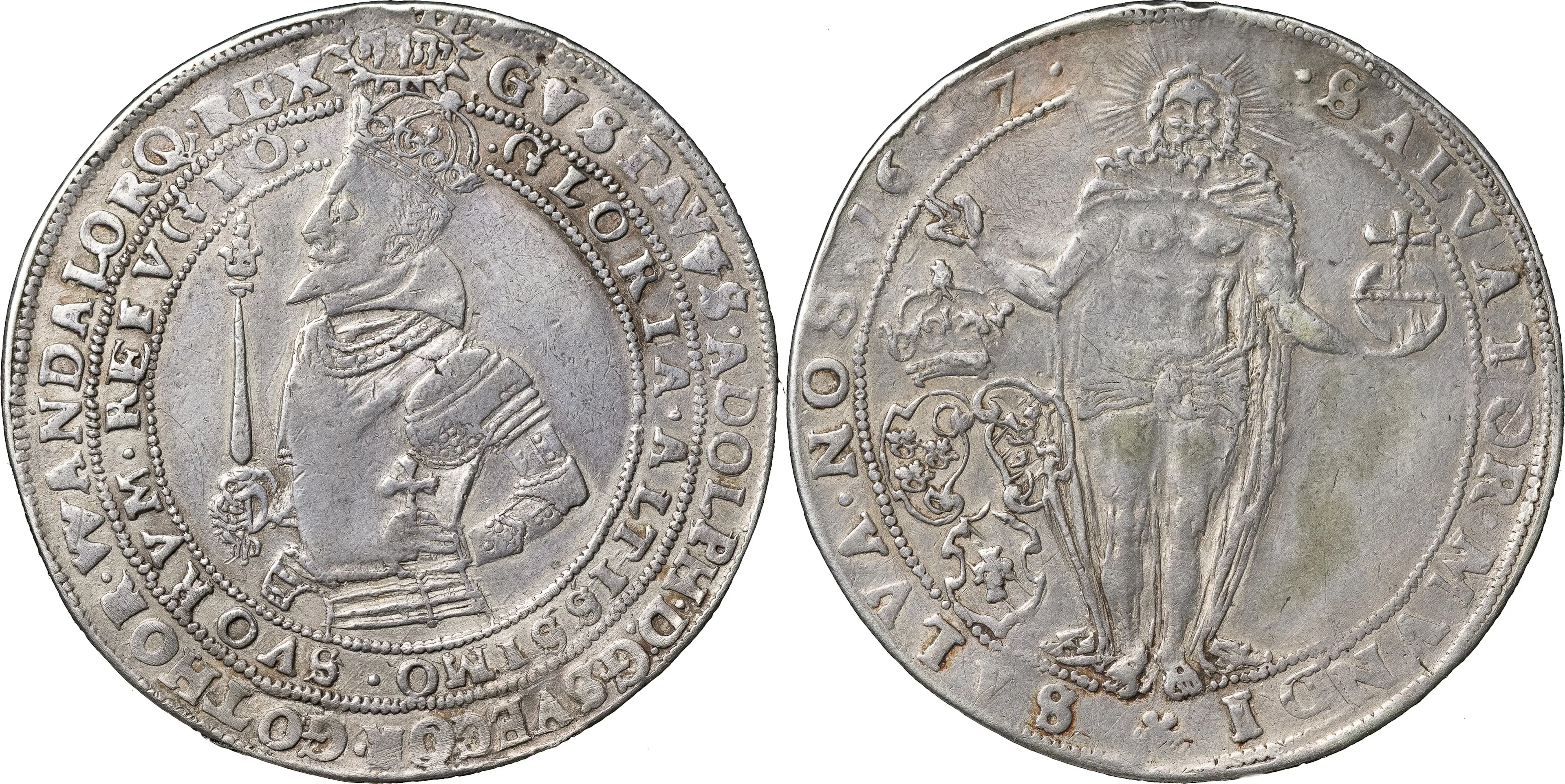 GUSTAV II ADOLF (1611-1632). STOCKHOLM. Riksdaler 1617
