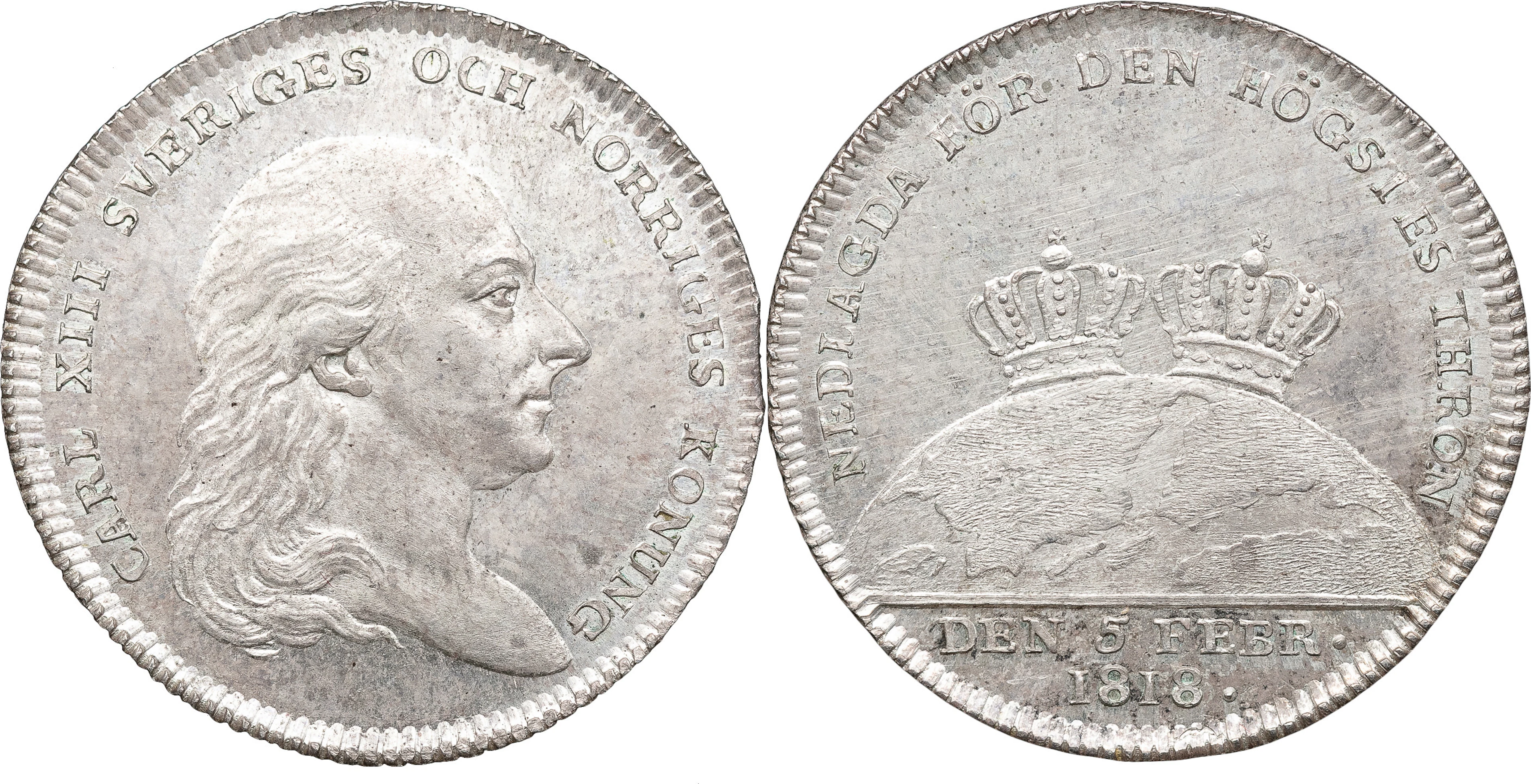 KARL XIII (1809-1818). STOCKHOLM. 1/3 riksdaler 1818.